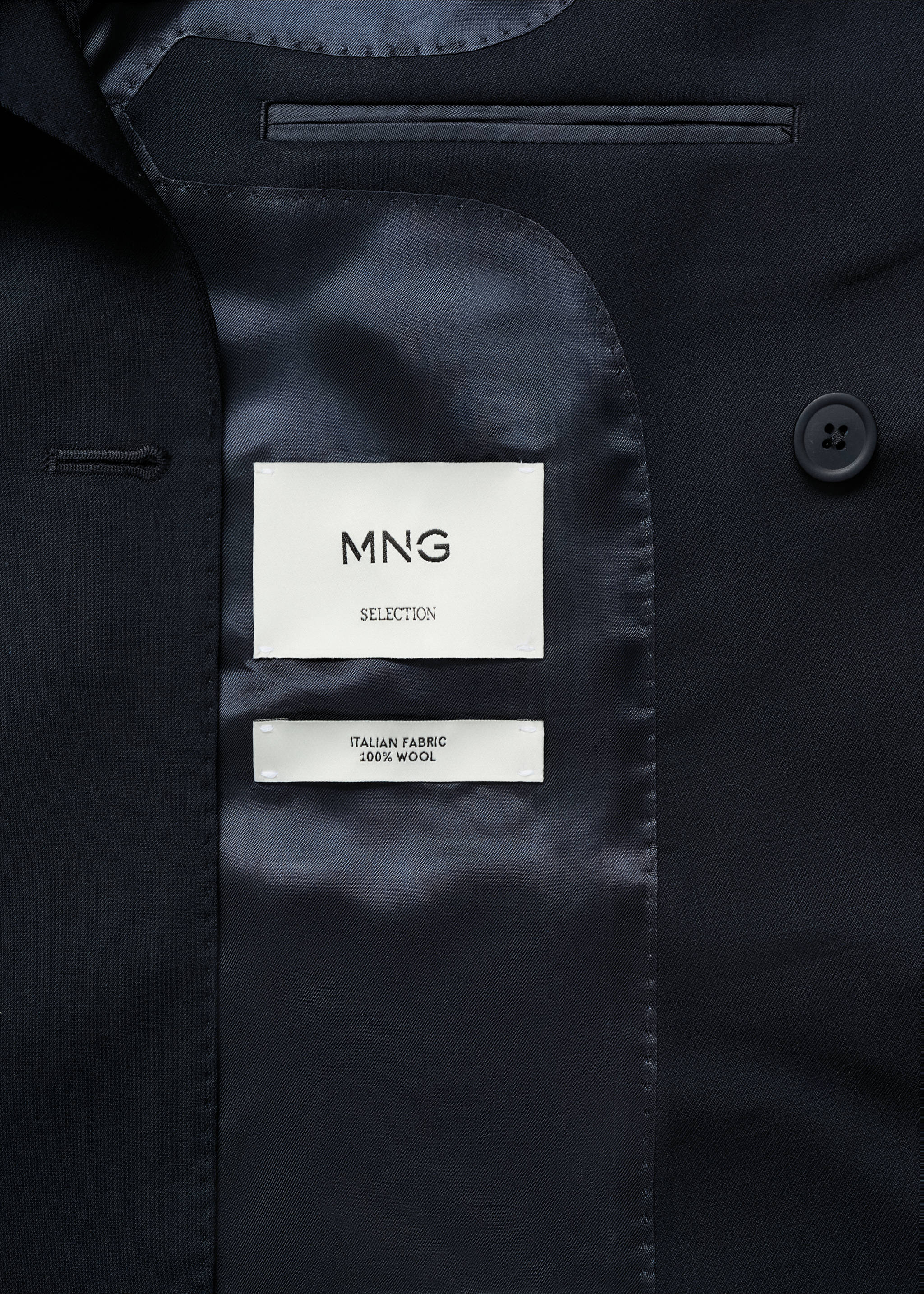 Americana vestit creuada 100% llana freda - Detall de l'article 0, Blau. Ref: 87027896-00.