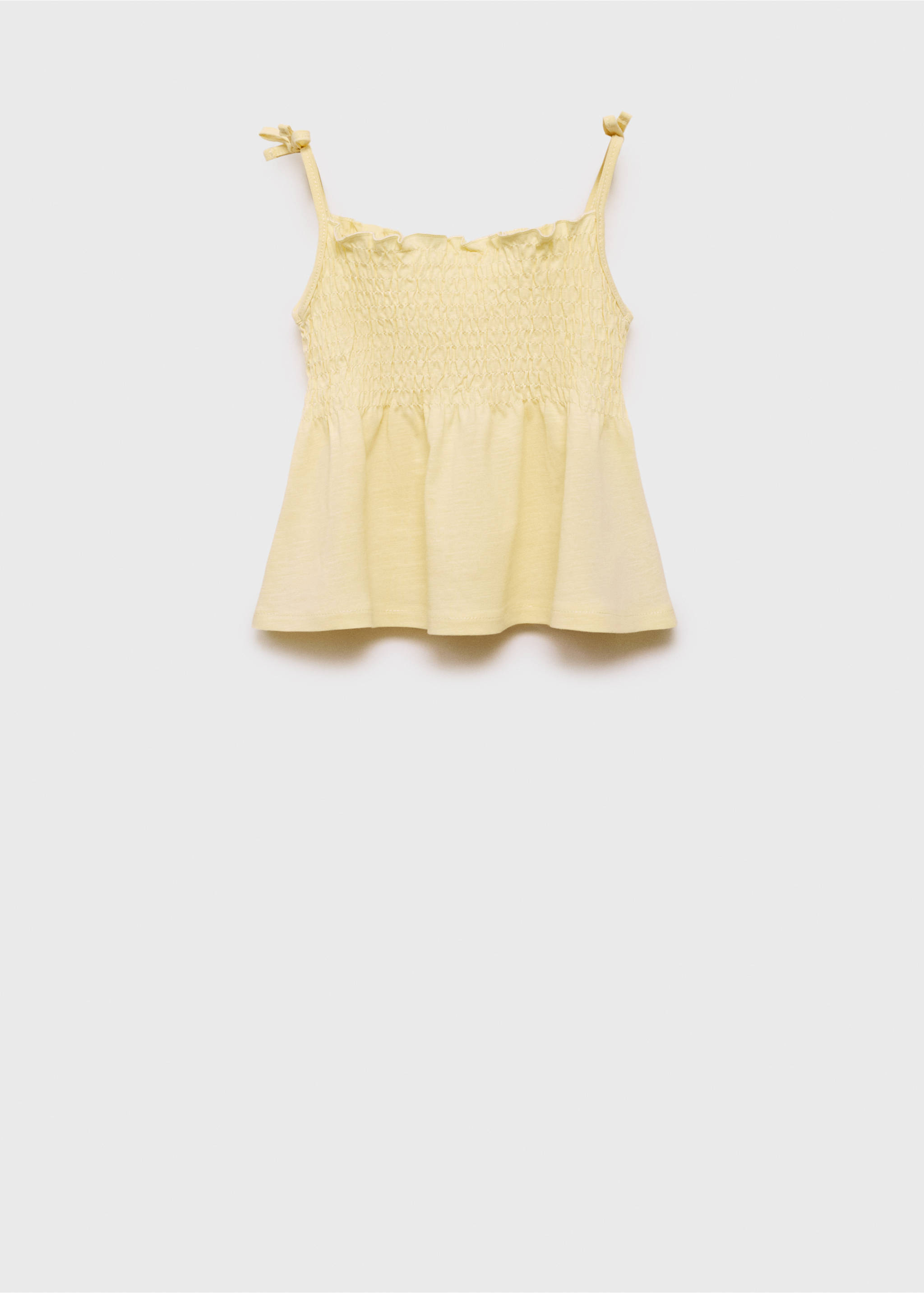 Ruched strapless top - Reverse of the article, Pastel Yellow. Ref: 87027897-00.