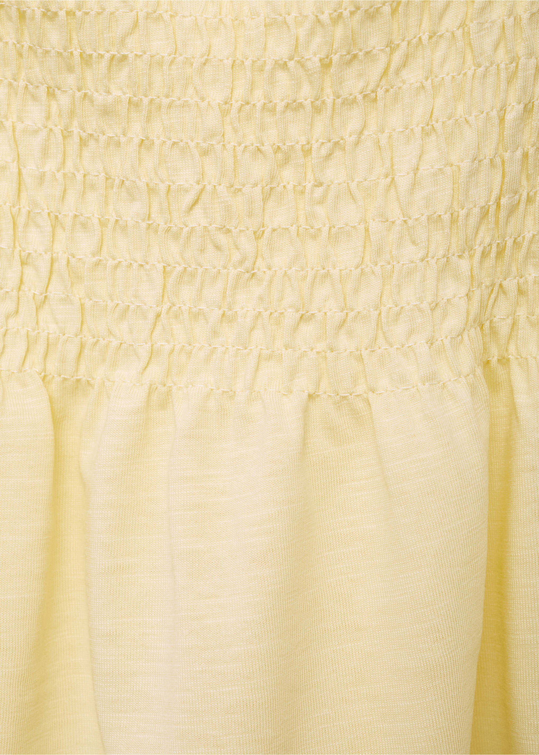 Ruched strapless top - Details of the article 0, Pastel Yellow. Ref: 87027897-00.
