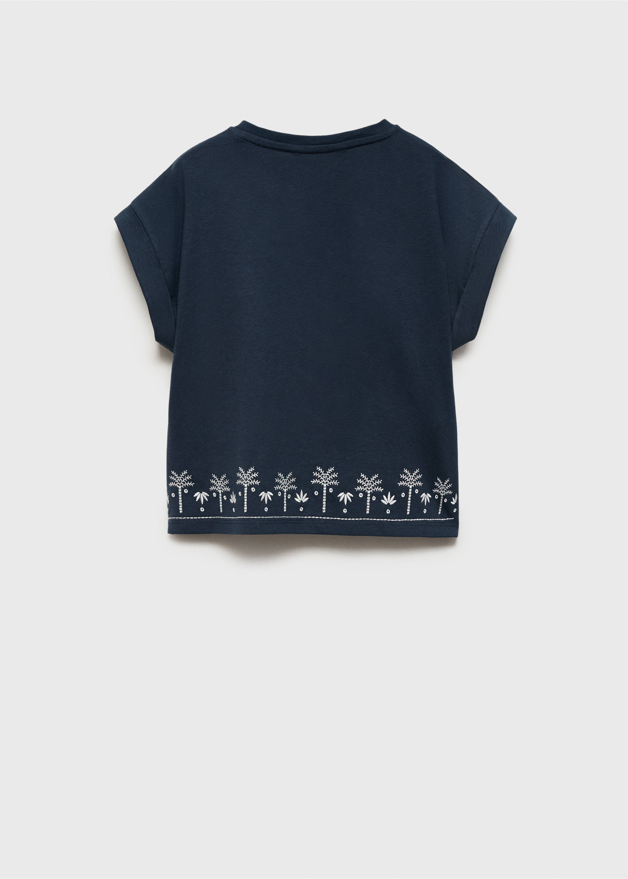 Embroidered short-sleeved t-shirt - Reverse of the article, Navy. Ref: 87027898-00.