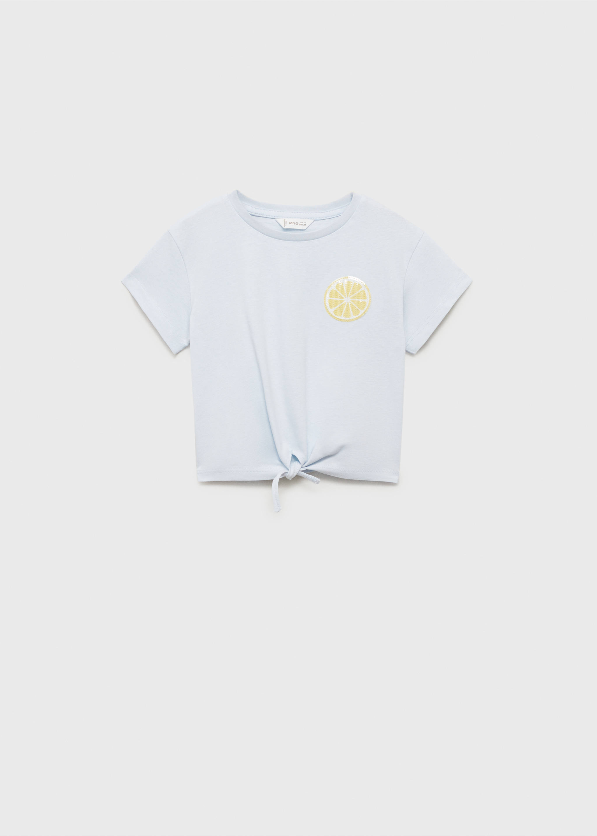Lemon t-shirt with sequins - Article without model, Sky Blue. Ref: 87027899-00.