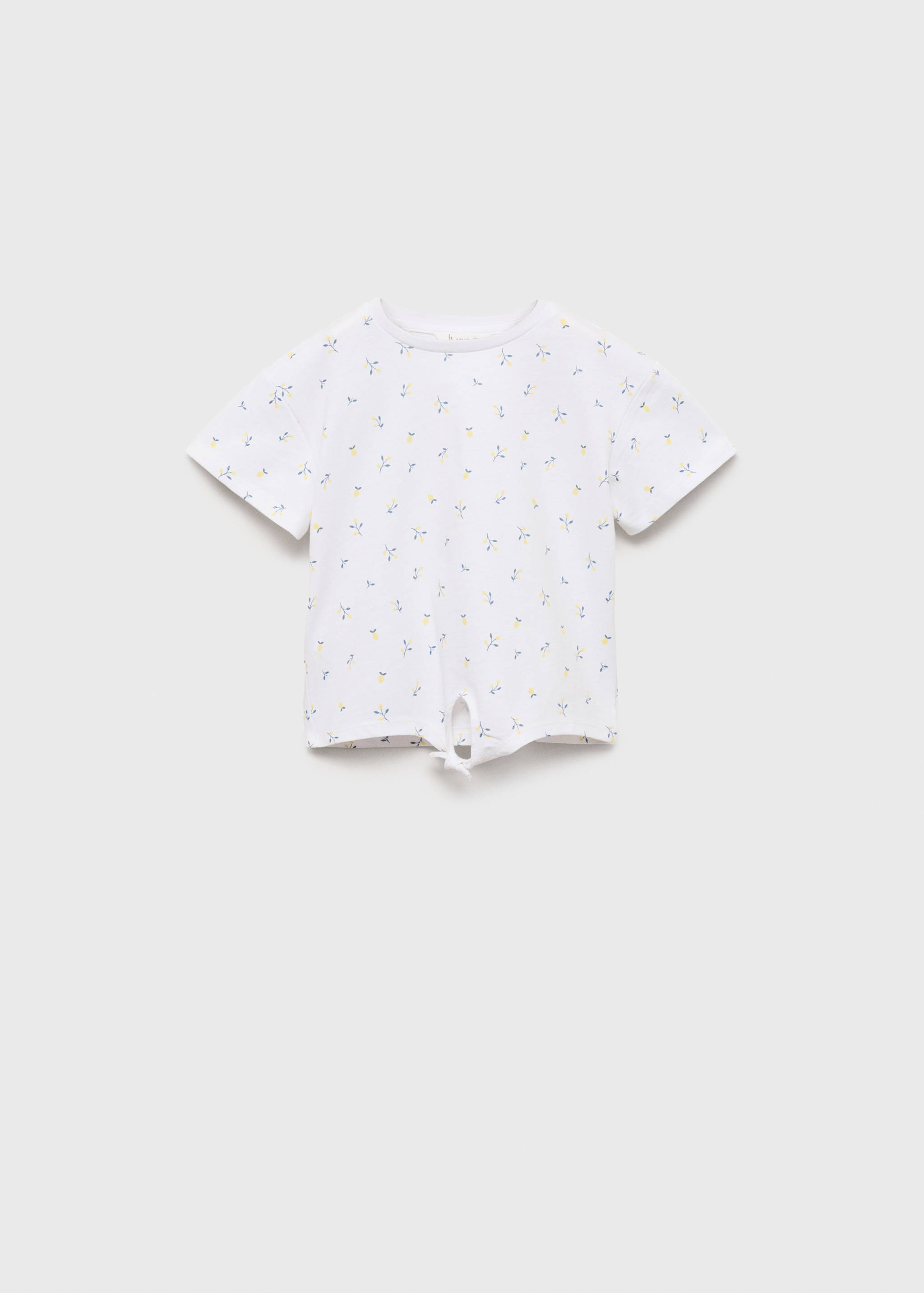 Bedrukt T-shirt met knoop - Artikel zonder model