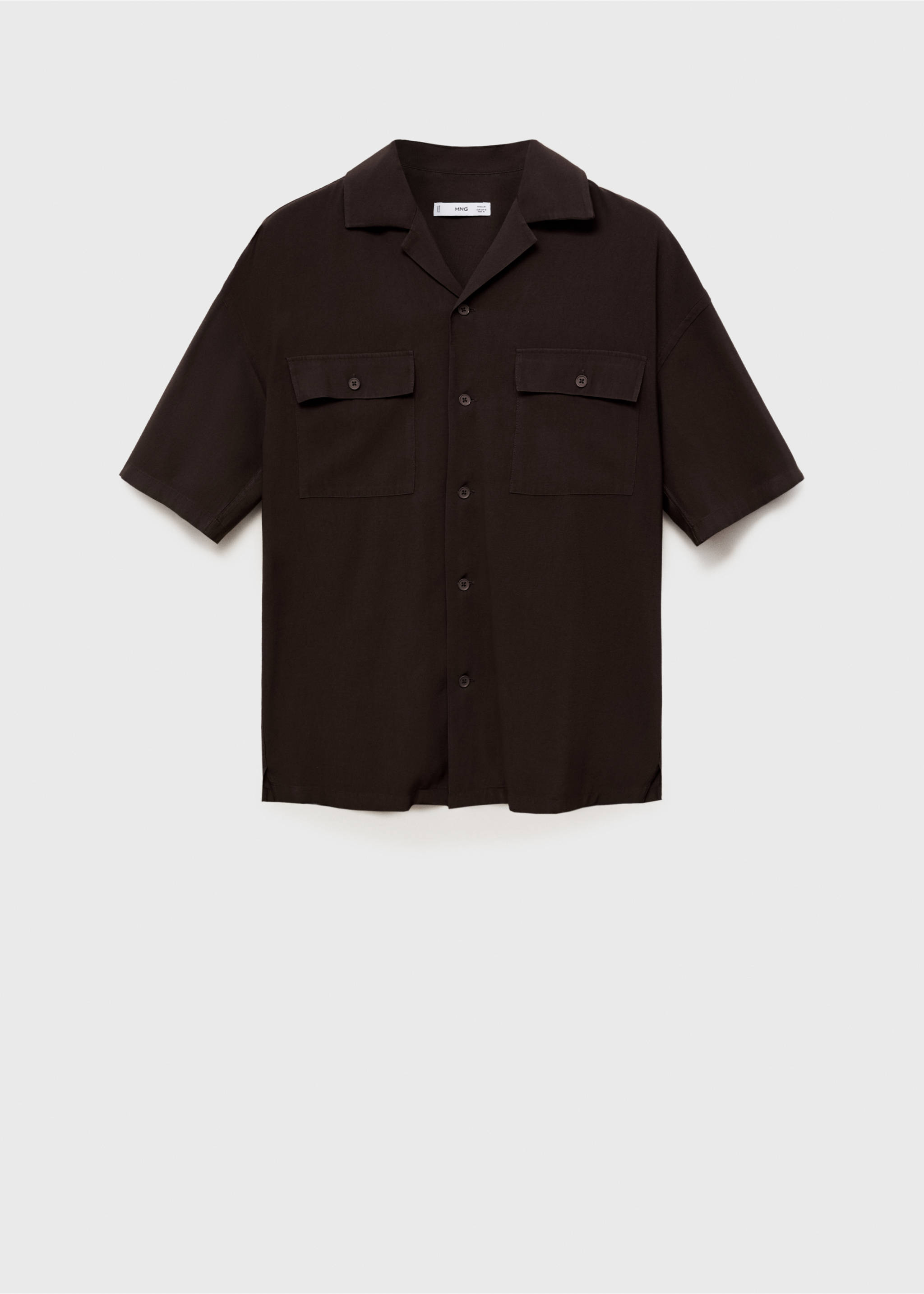 Chemise viscose à poches - Article sans modèle, Chocolat. Ref: 87027904-00.