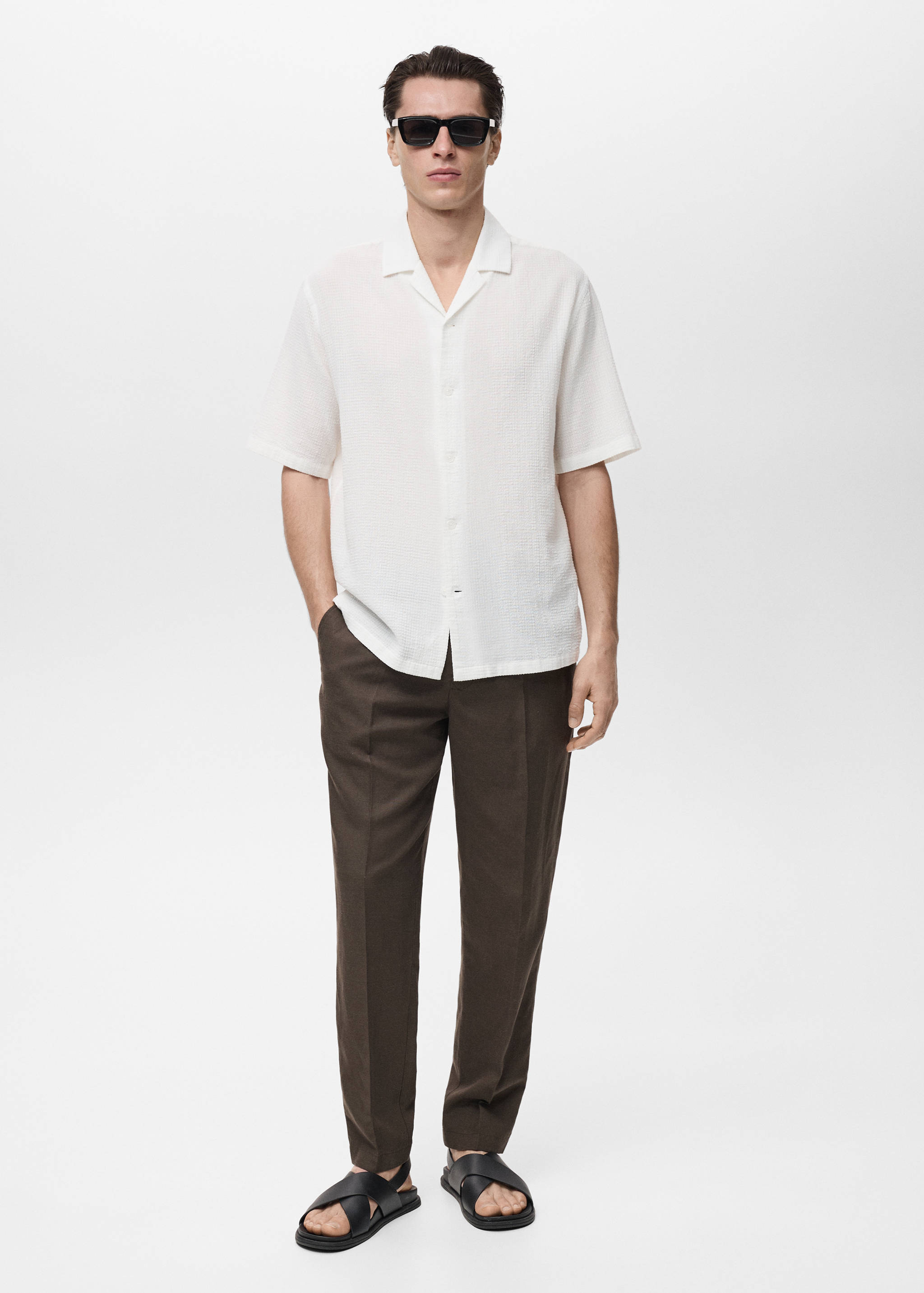 Bowling nyakú seersucker ing - Általános sík