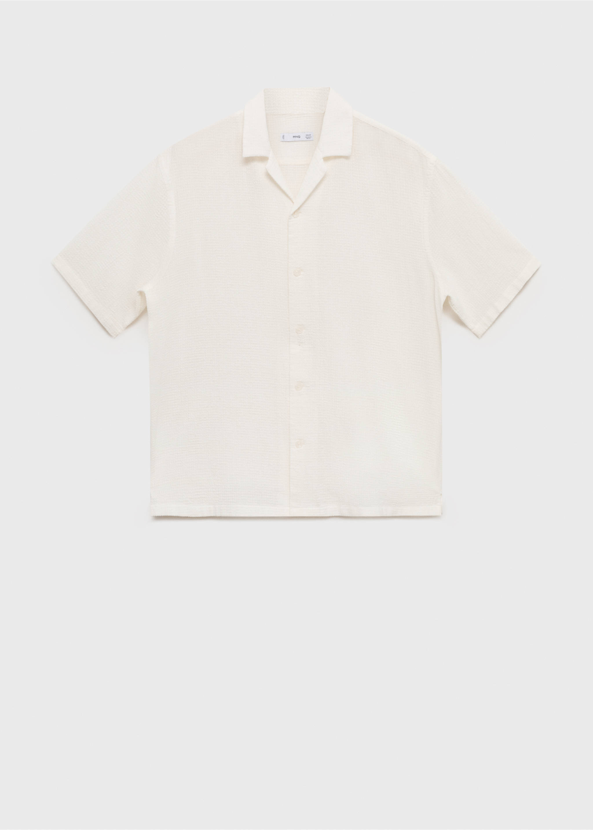 Seersucker-Hemd mit Bowlingkragen - Artikel ohne Model, Weiß. Ref: 87027905-00.