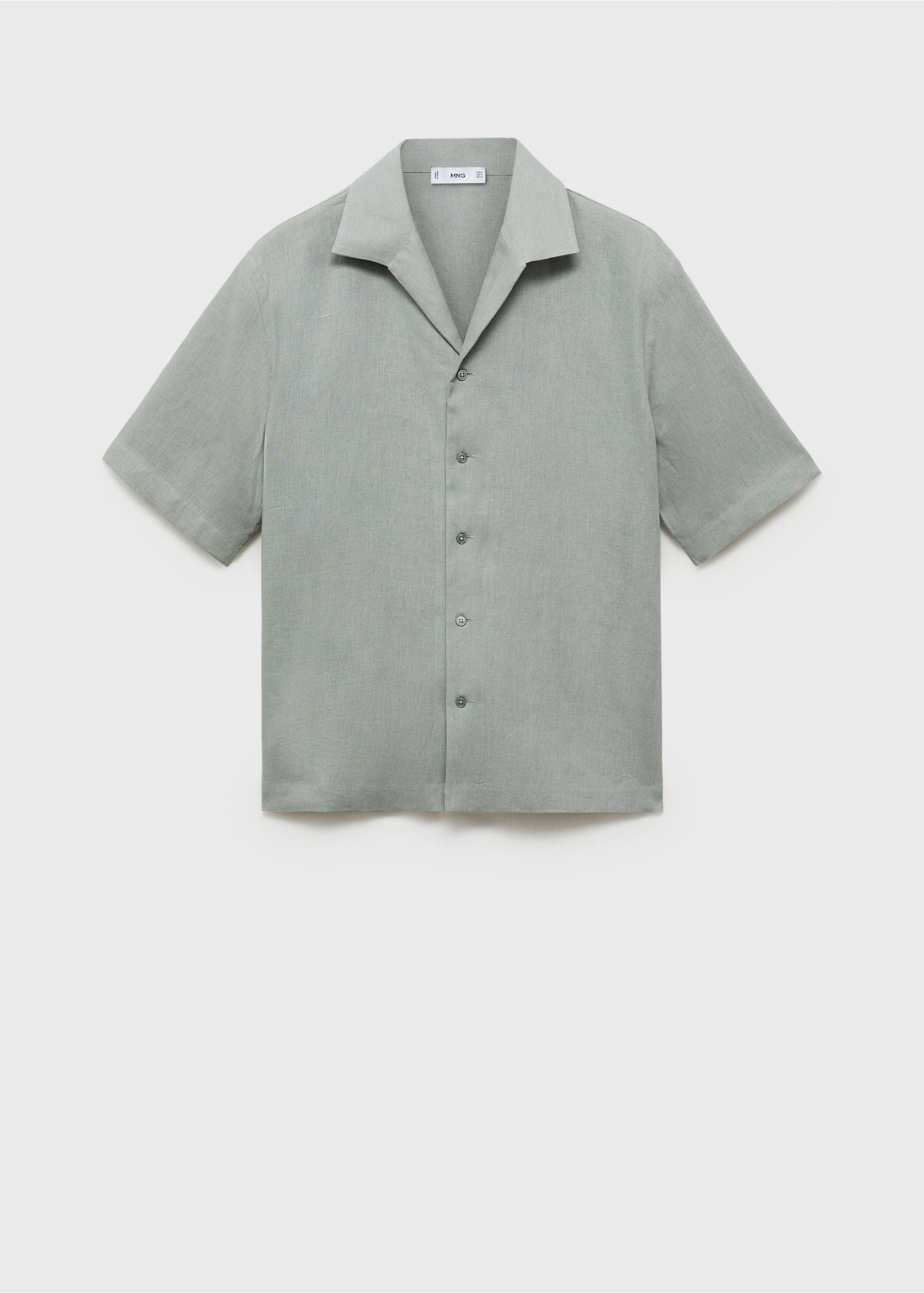 Camisa 100% lino manga corta - Artículo sin modelo, Verde agua. Ref: 87027907-00.