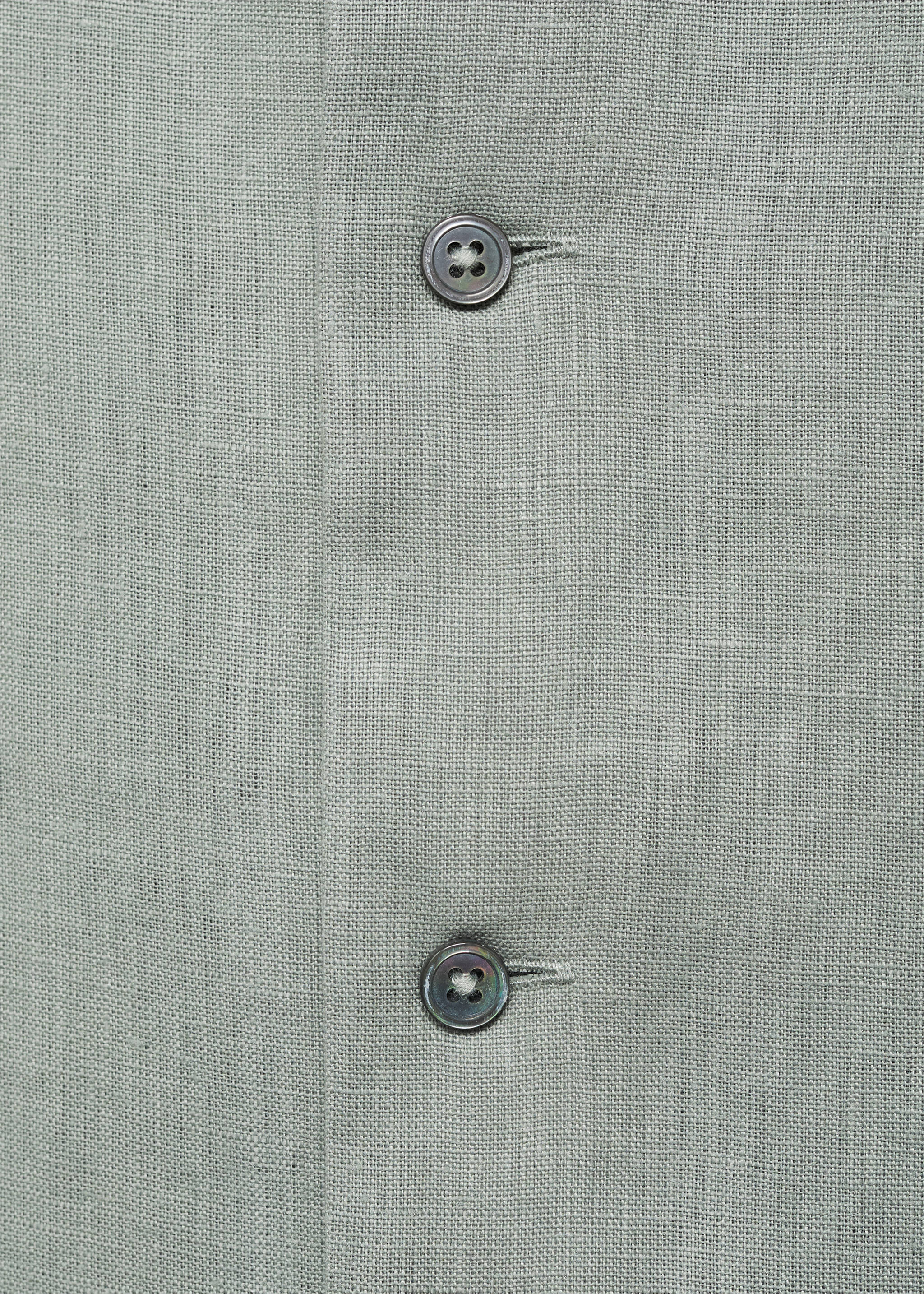 Camisa 100% lino manga corta - Detalle del artículo 8, Verde agua. Ref: 87027907-00.