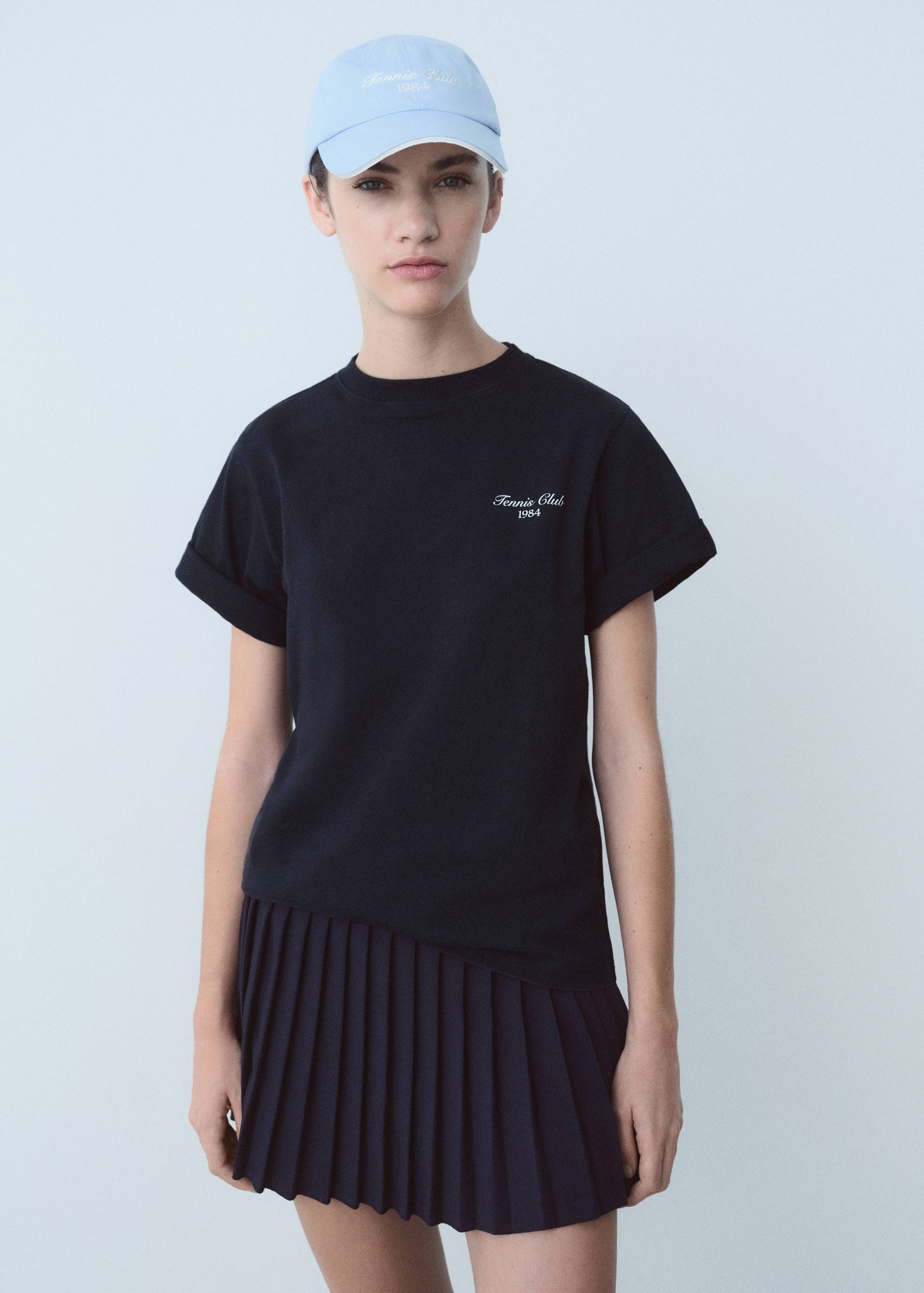 Cotton t-shirt with printed message - Medium plane