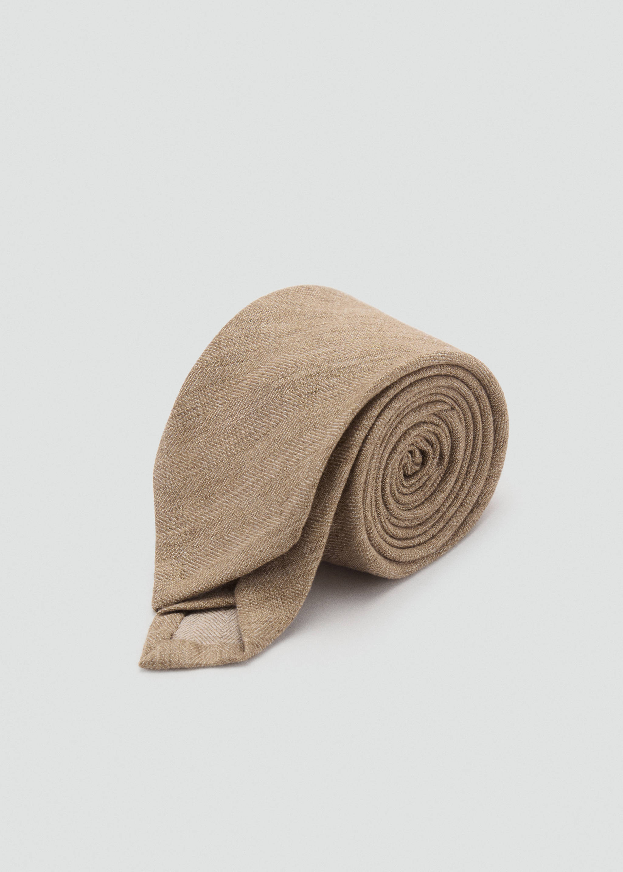 Herringbone linen tie - Men | MANGO OUTLET Romania