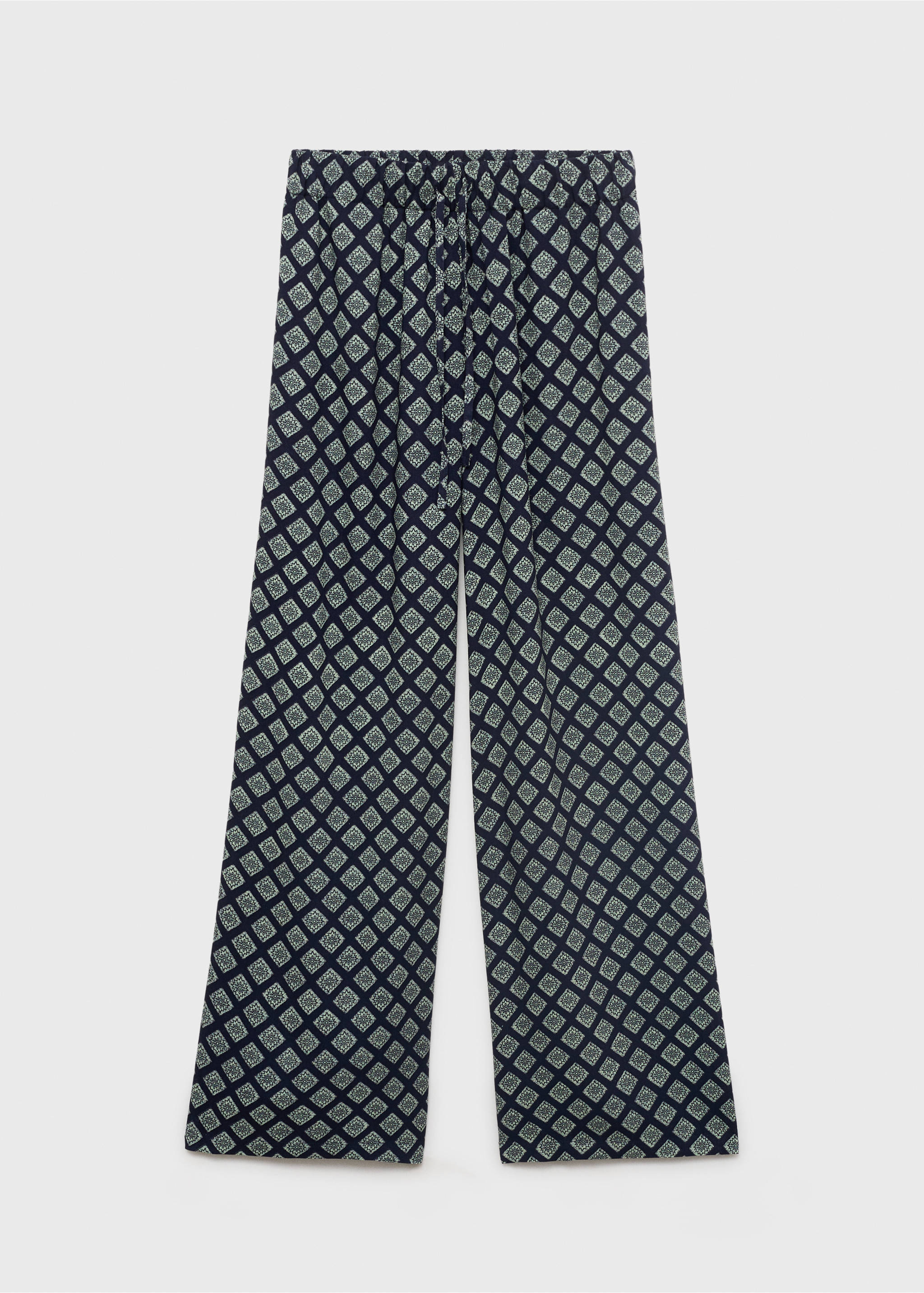 Printed straight trousers - Article without model, Navy. Ref: 87028266-00.