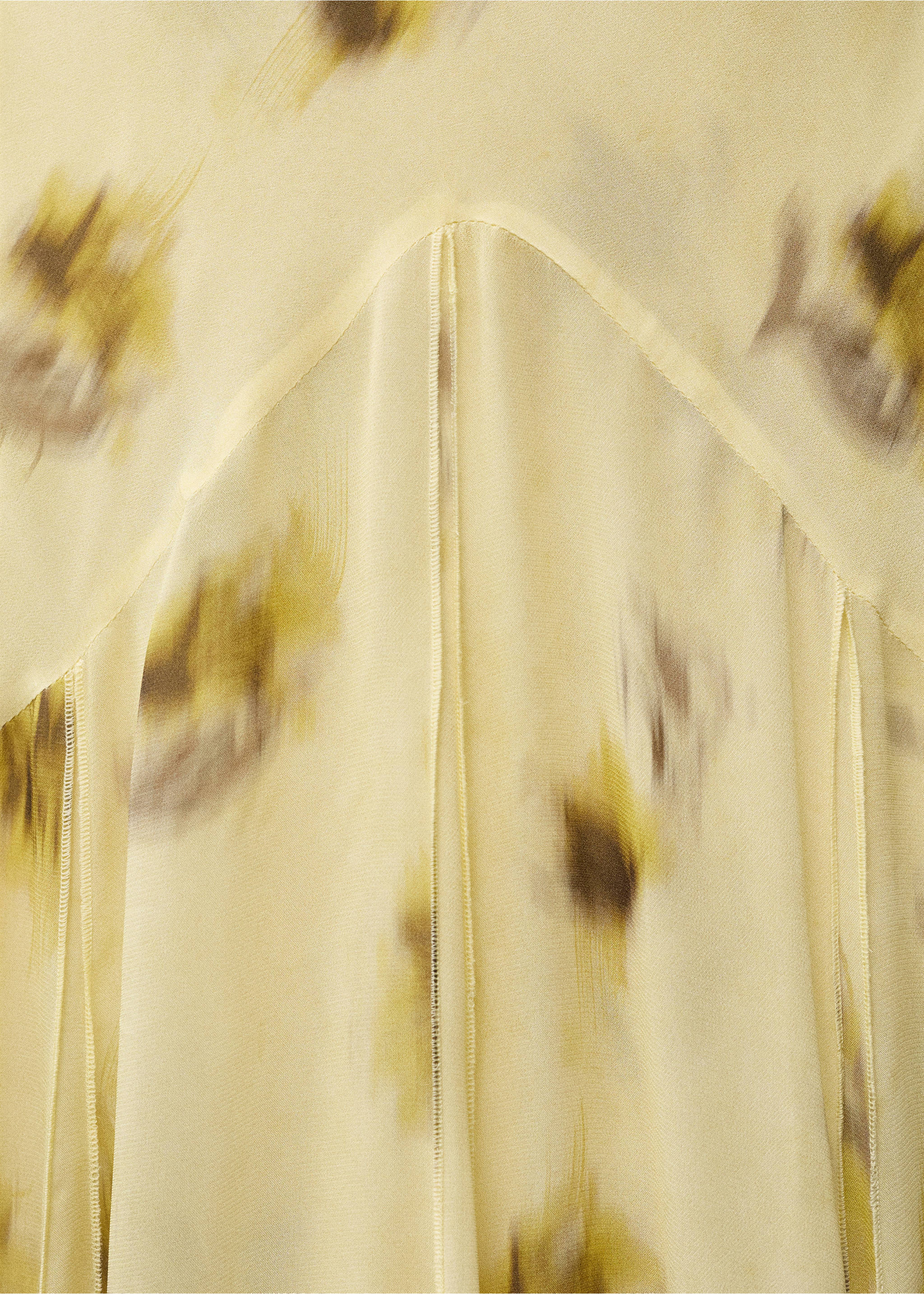 Long floral-print dress - Details of the article 0, Pastel Yellow. Ref: 87028277-00.