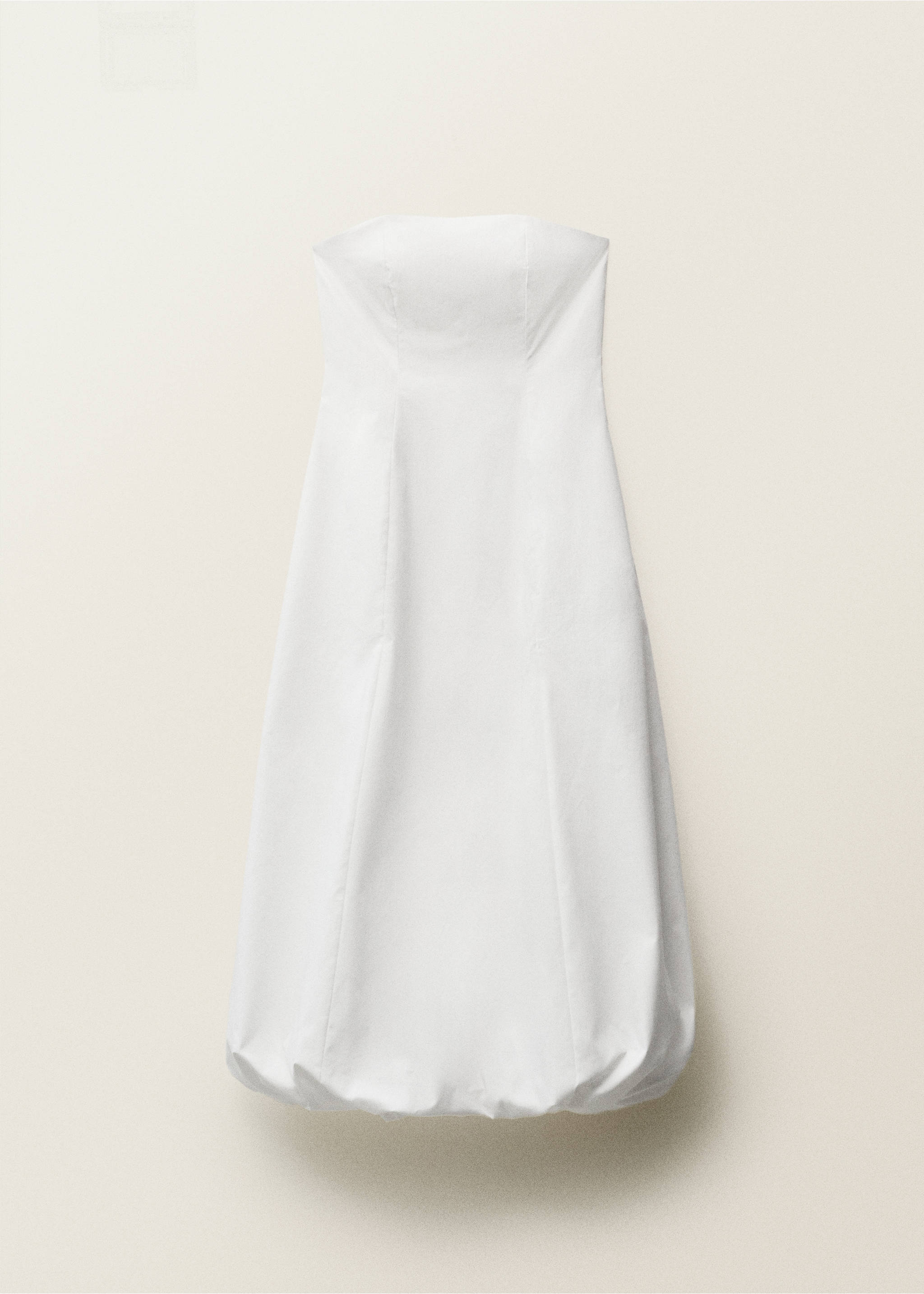 Schulterfreies Kleid mit Puffsaum - Artikel ohne Model, Weiß. Ref: 87028278-00.