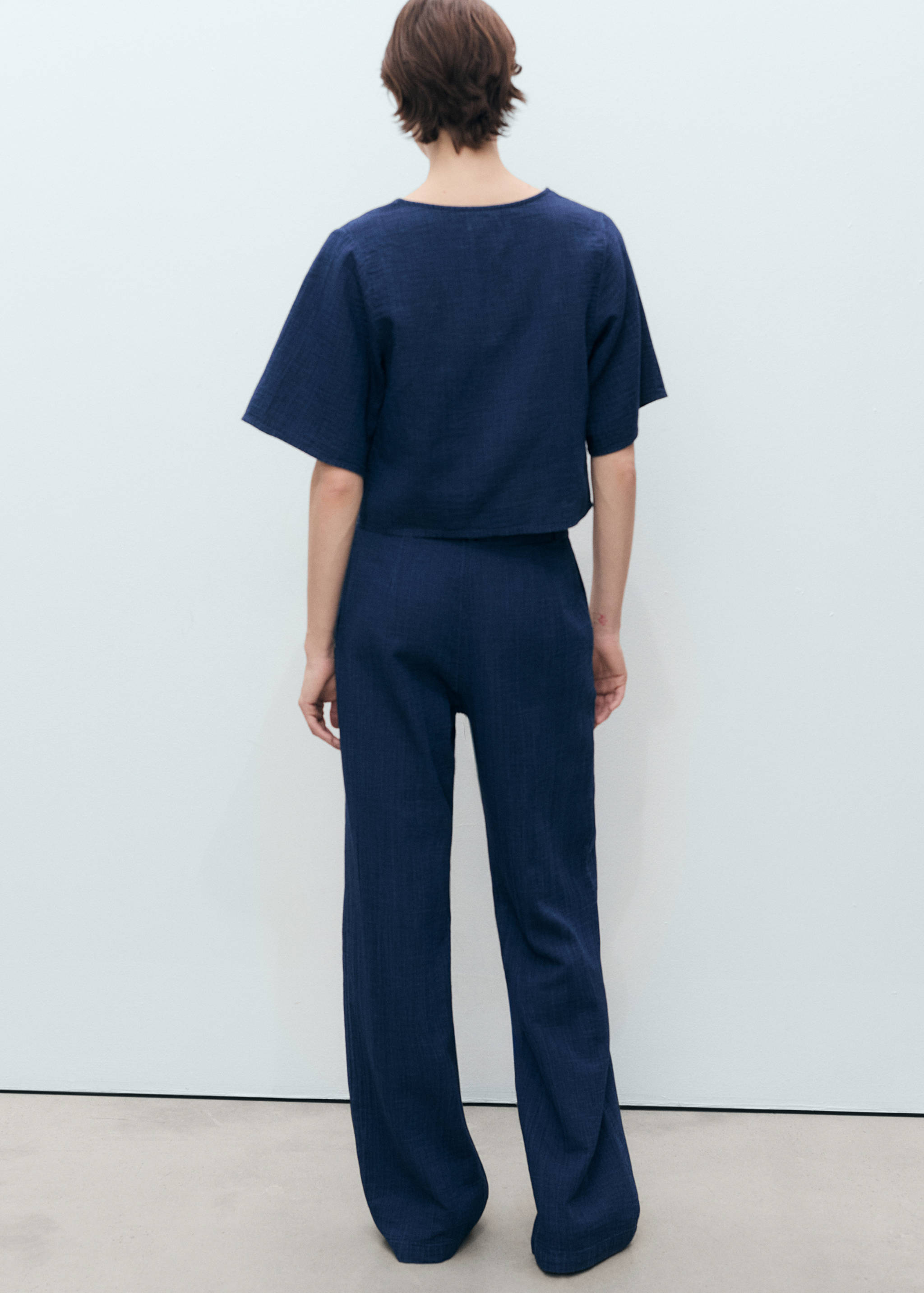 Pantalón denim fluido tiro alto - Reverso del artículo