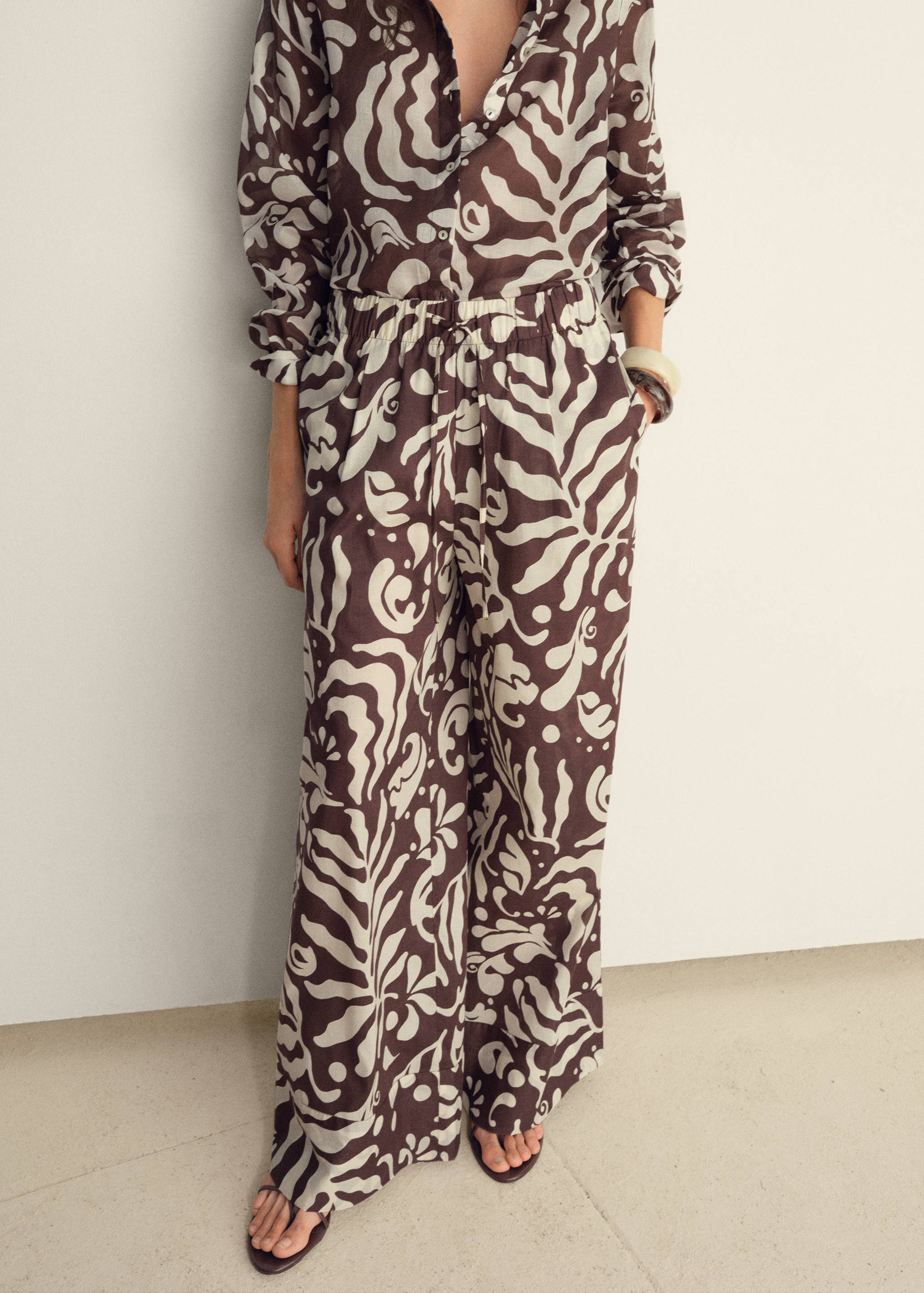Printed cotton pants - Medium plane