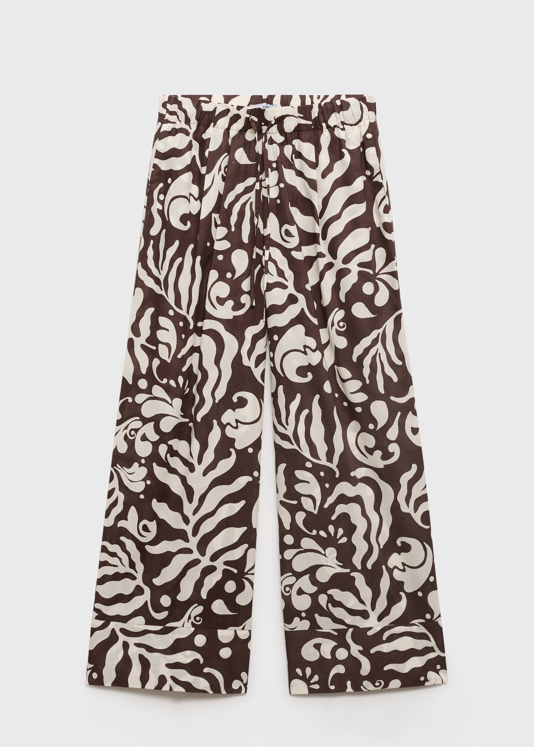 Printed cotton pants - Article without model, Brown. Ref: 87028645-00.