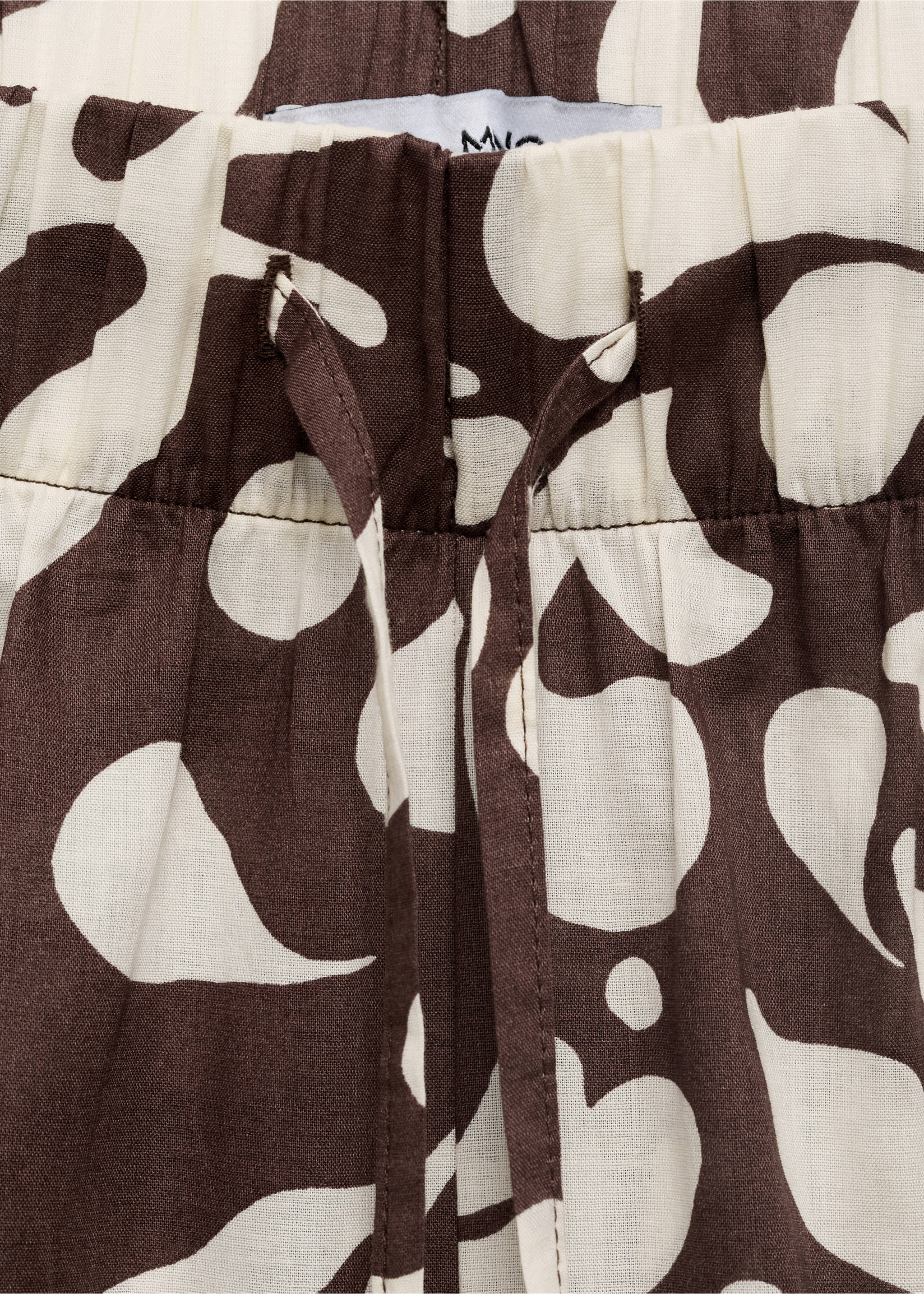 Printed cotton pants - Details of the article 0, Brown. Ref: 87028645-00.