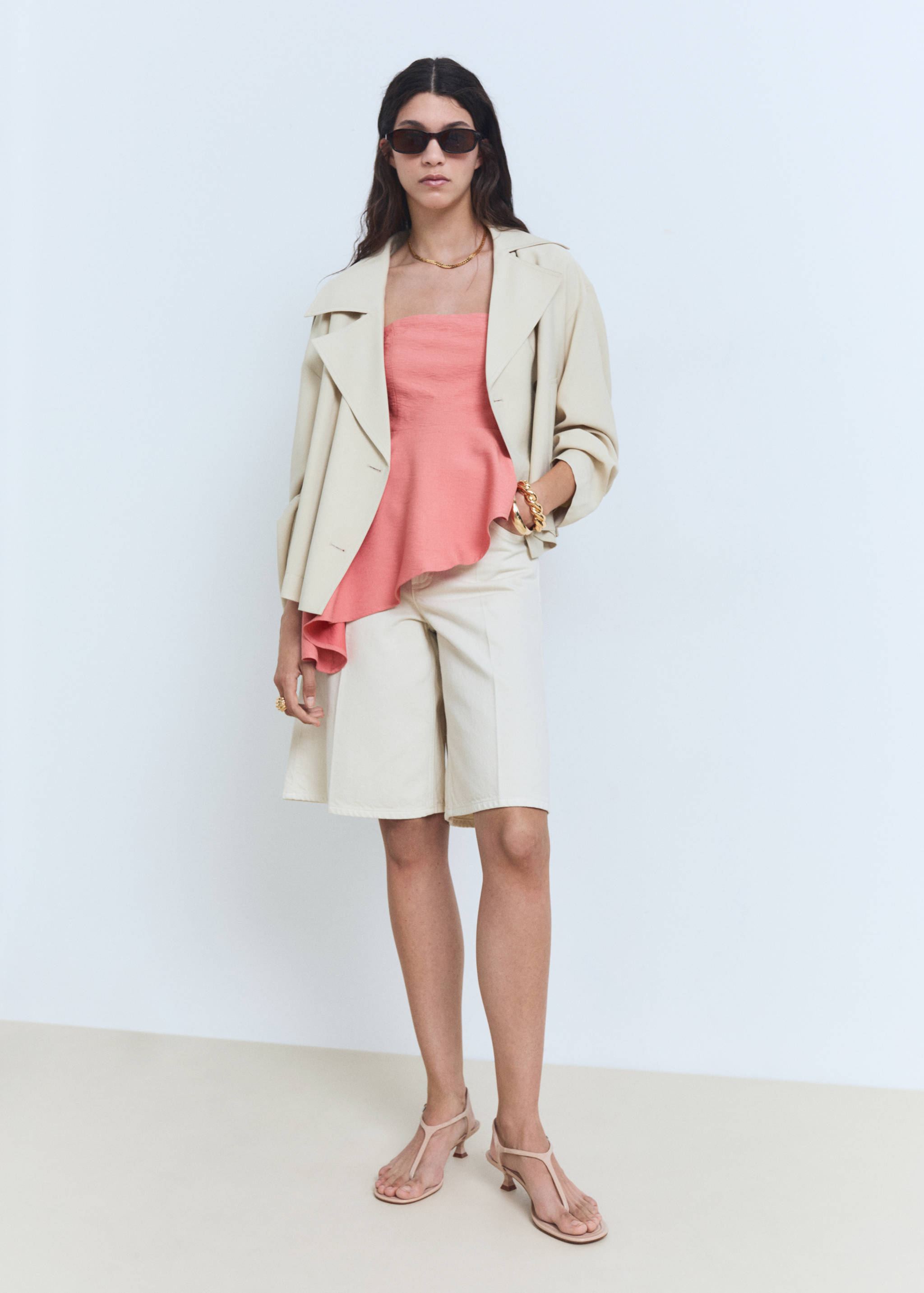 Asymmetrische strapless top - Overzichtstekening