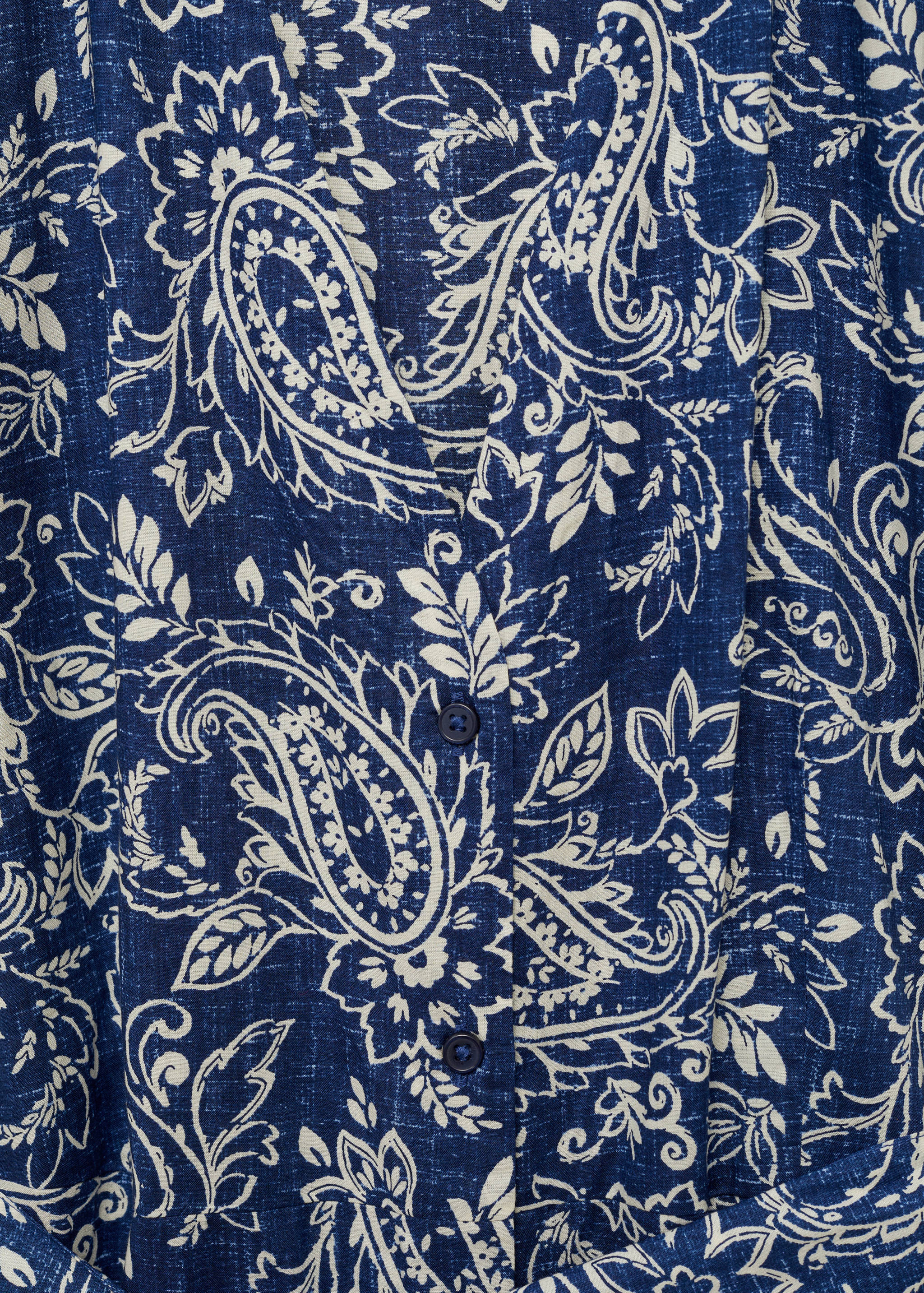 Paisley flared dress with belt - Details of the article 0