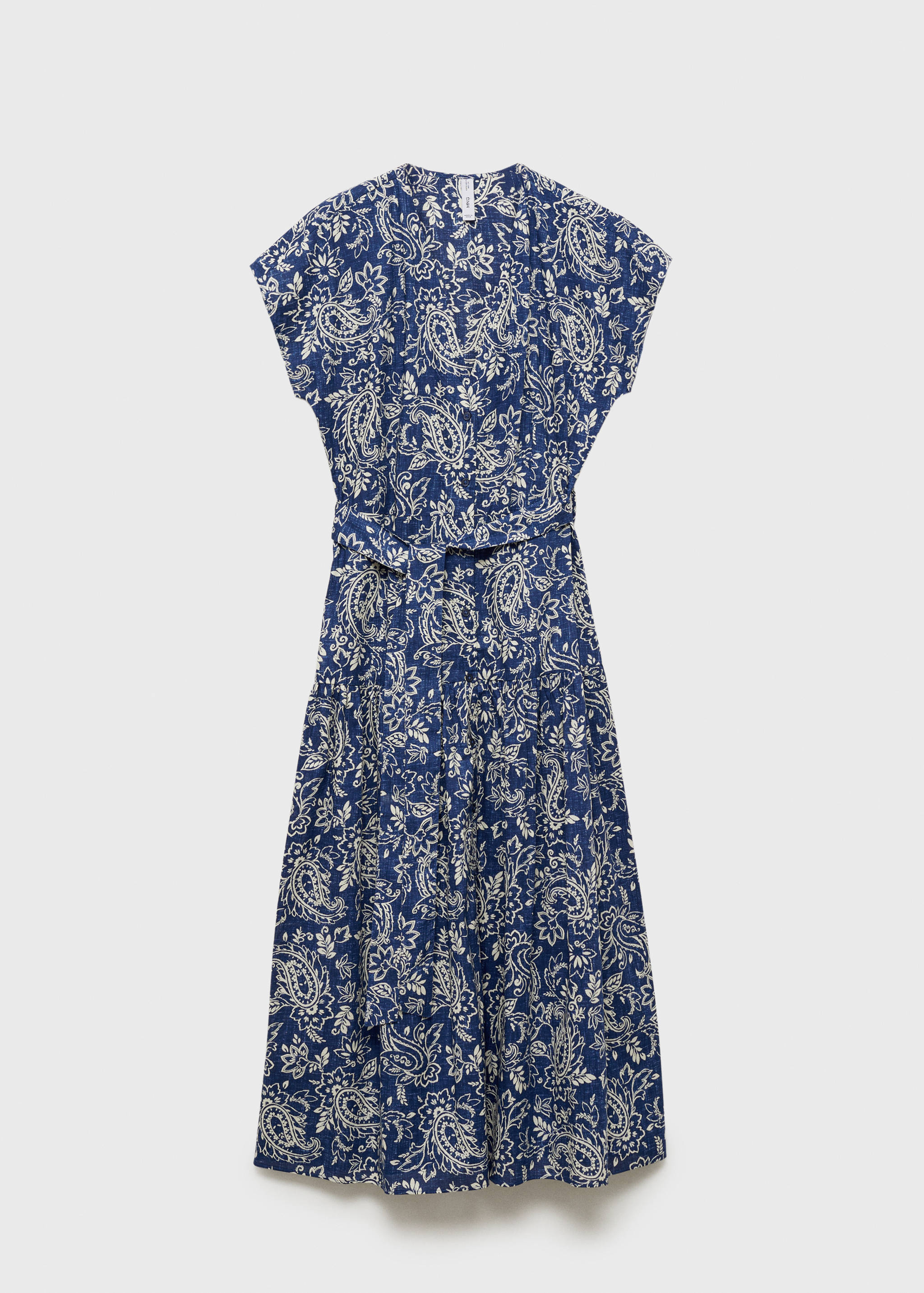 Ausgestelltes Kleid mit Paisleymuster und Gürtel - Artikel ohne Model