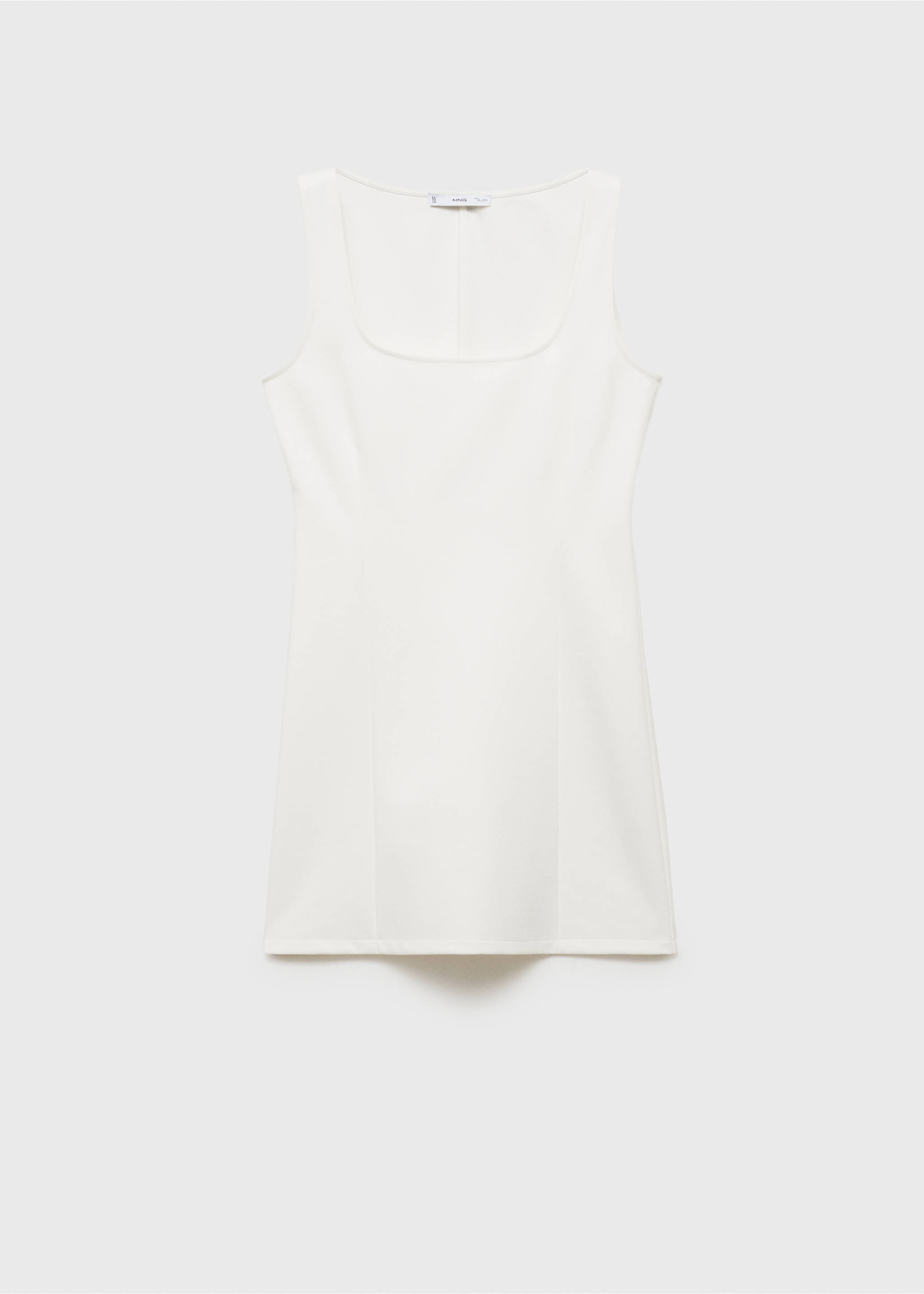 Trägerkleid mit Abnäher-Details - Artikel ohne Model, Cremeweiß. Ref: 87028653-00.