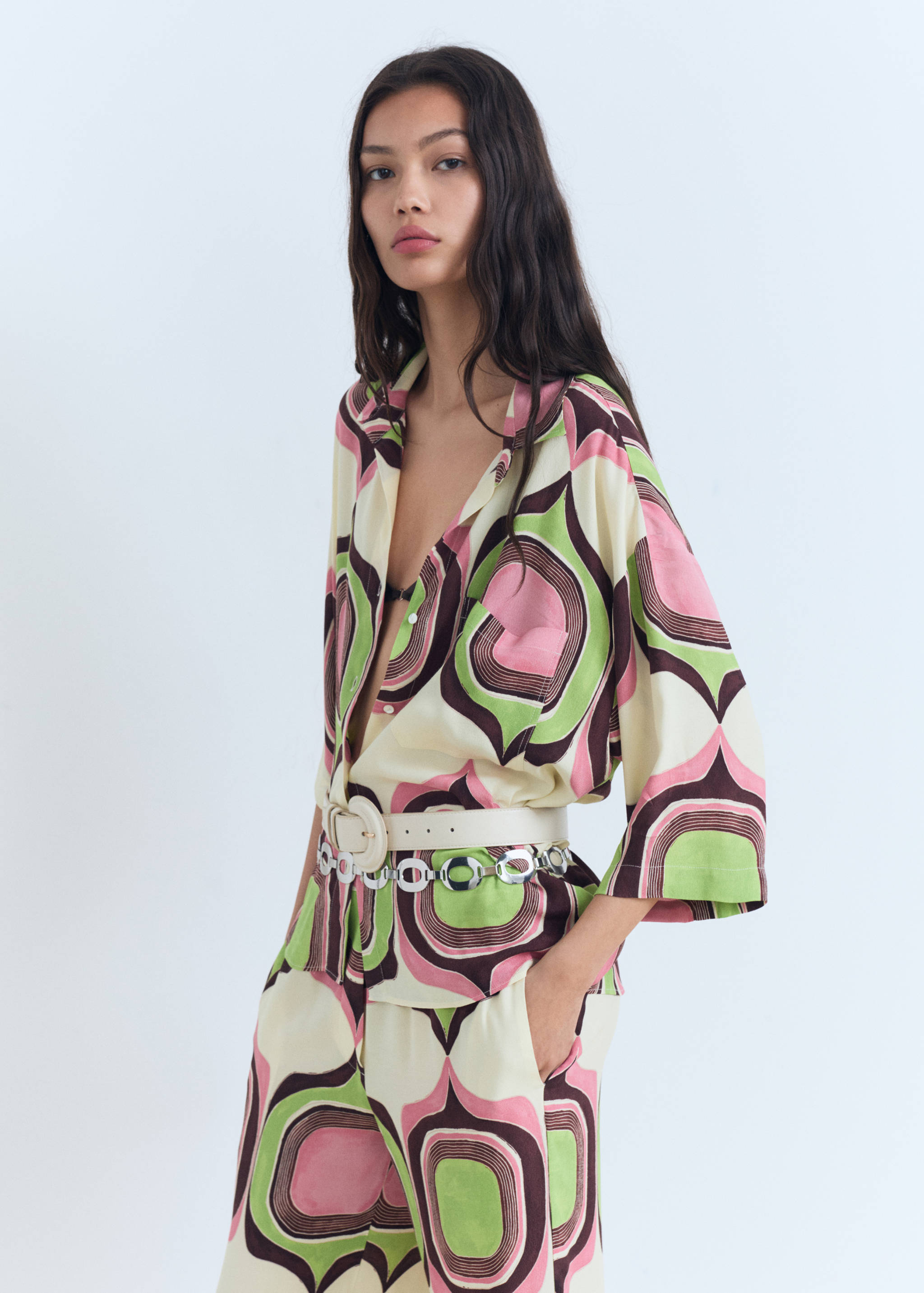 Geometric print blouse - Medium plane