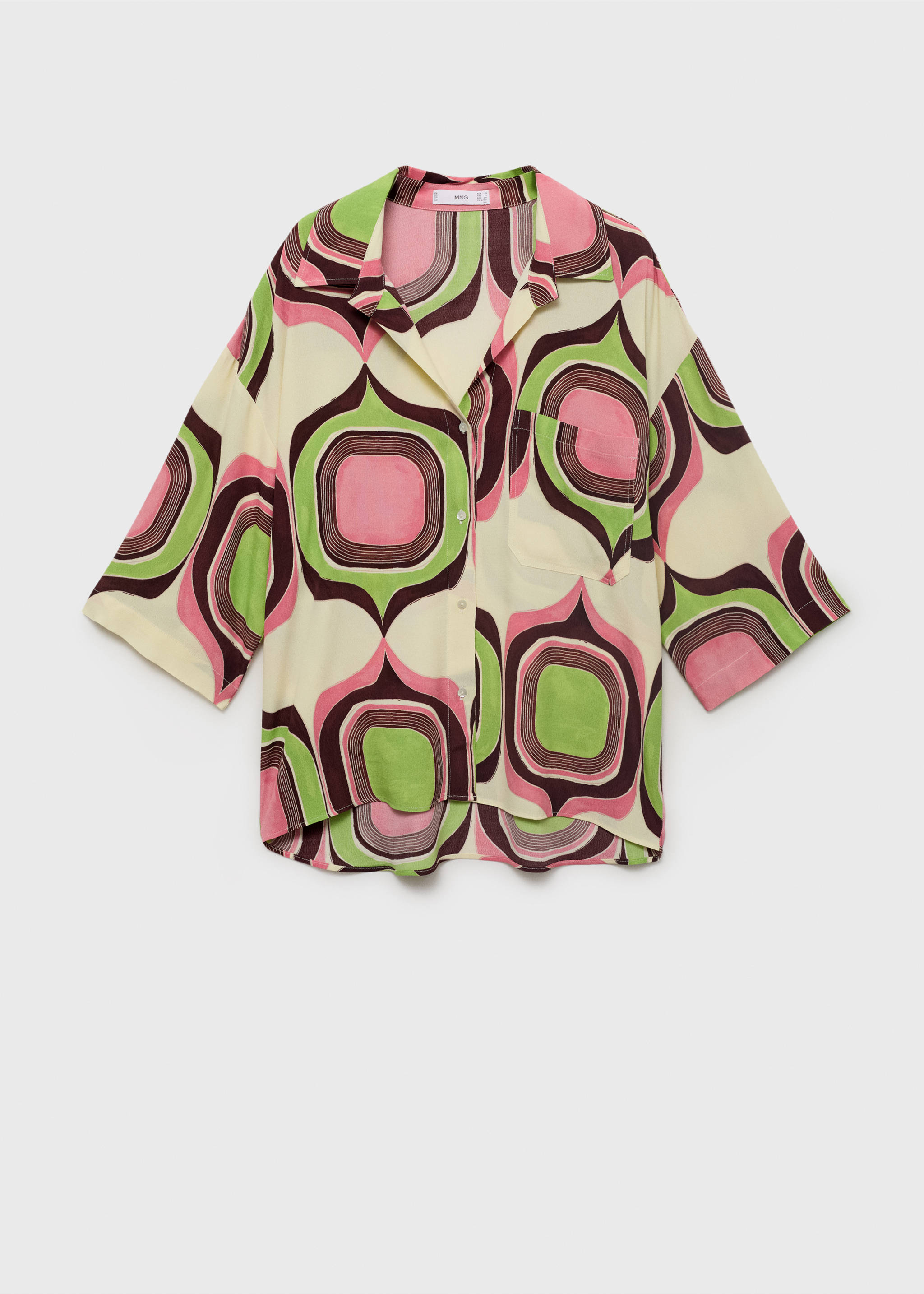 Geometric print blouse - Article without model, Ecru. Ref: 87028654-00.