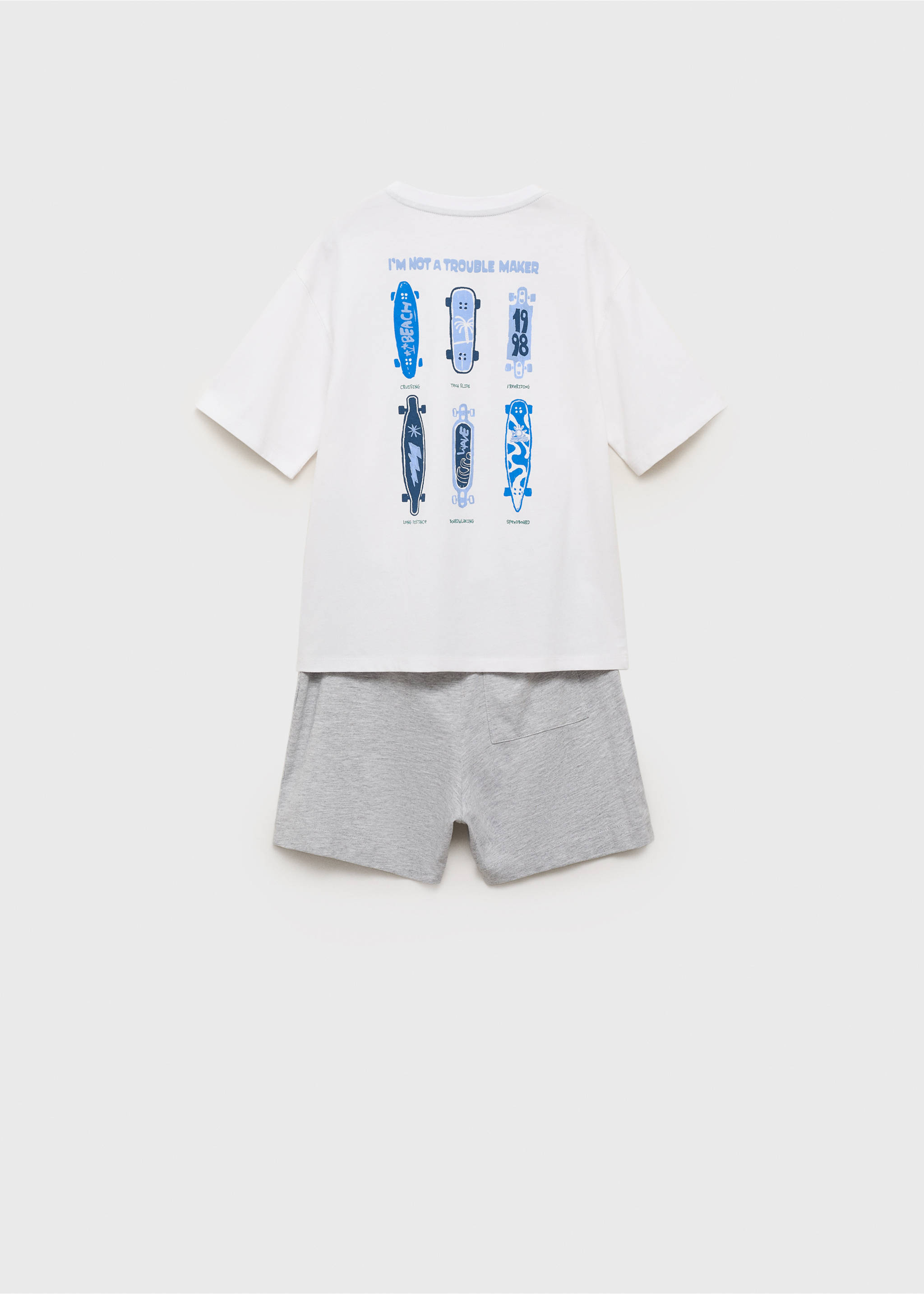 Two-piece short pyjamas - Reverse of the article, Medium Heather Grey. Ref: 87029064-00.