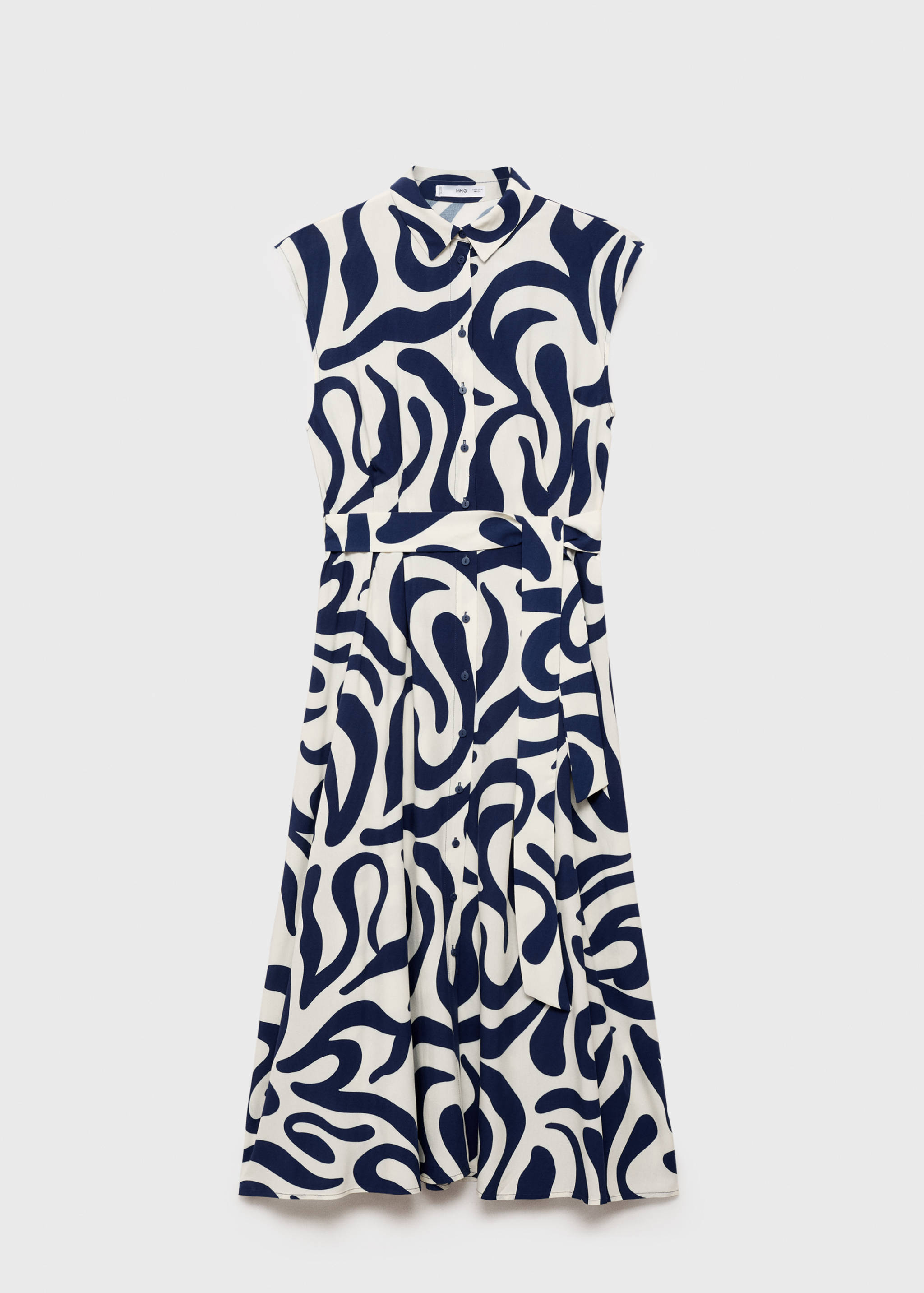 Printed shirt dress with belt - Article without model