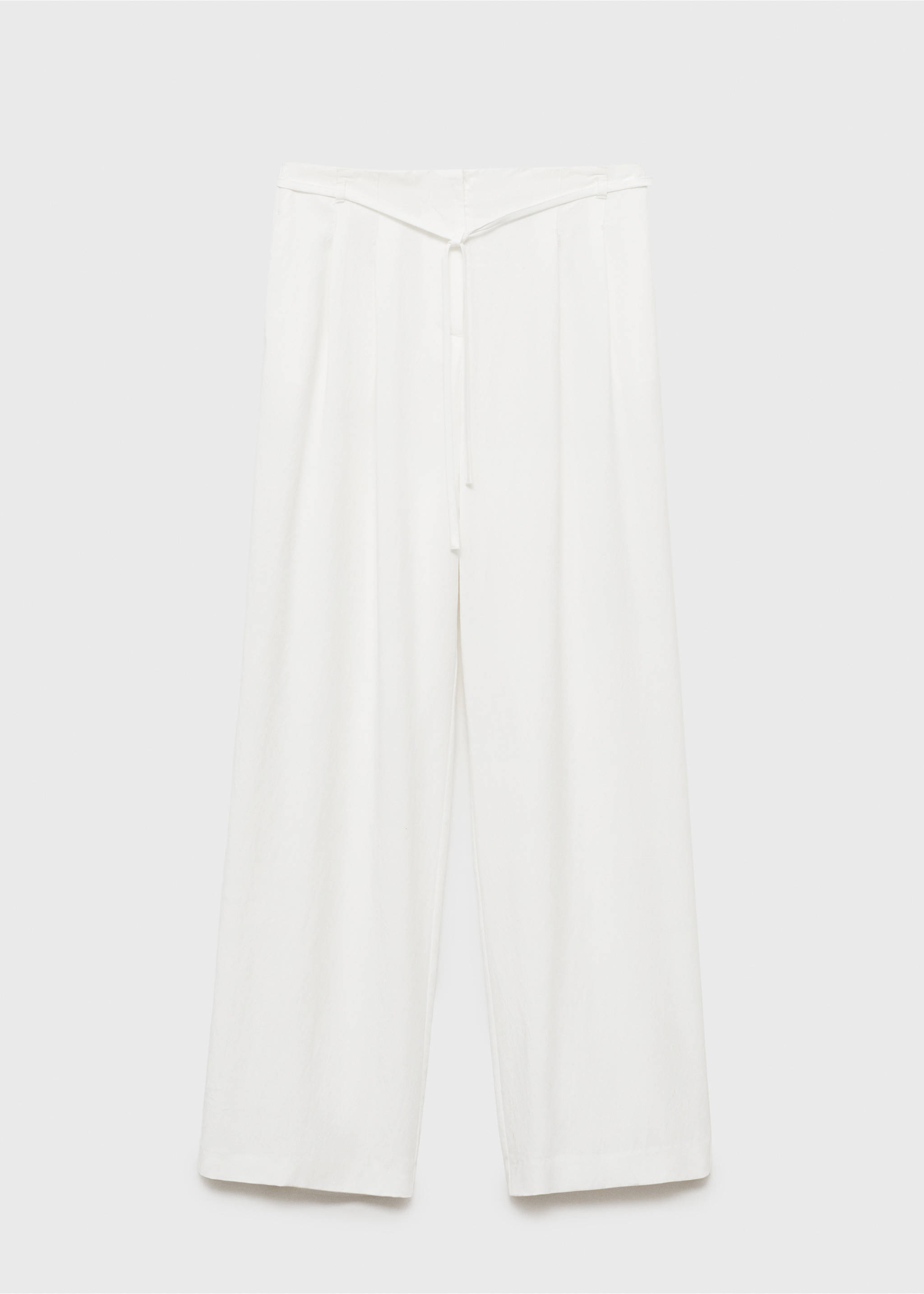 Pantalon de costume en lyocell avec ceinture à nœud - Article sans modèle, Blanc. Ref: 87029067-00.