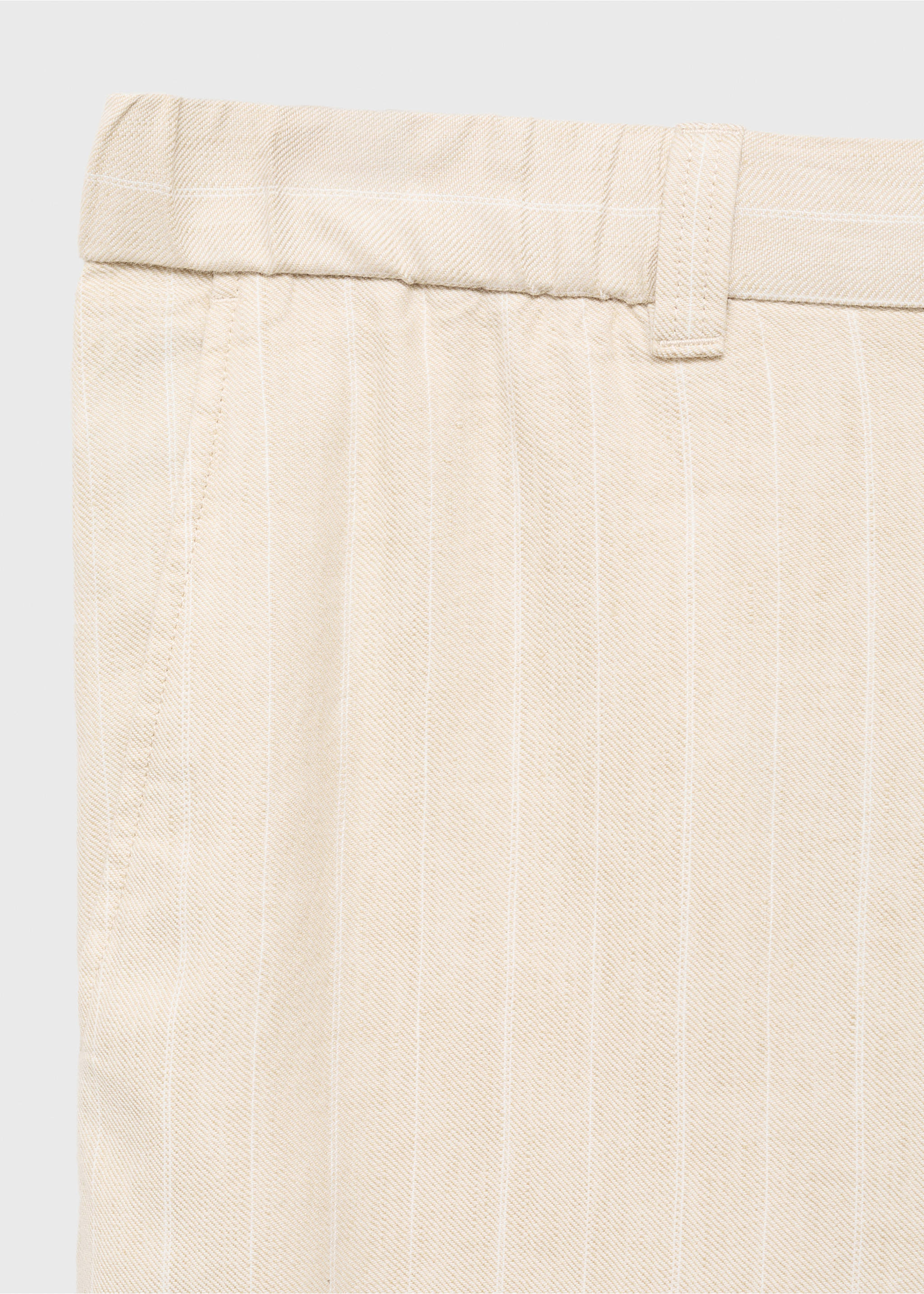 Pantaloni lino gessati - Dettaglio dell'articolo 0, Beige. Ref: 87029205-00.