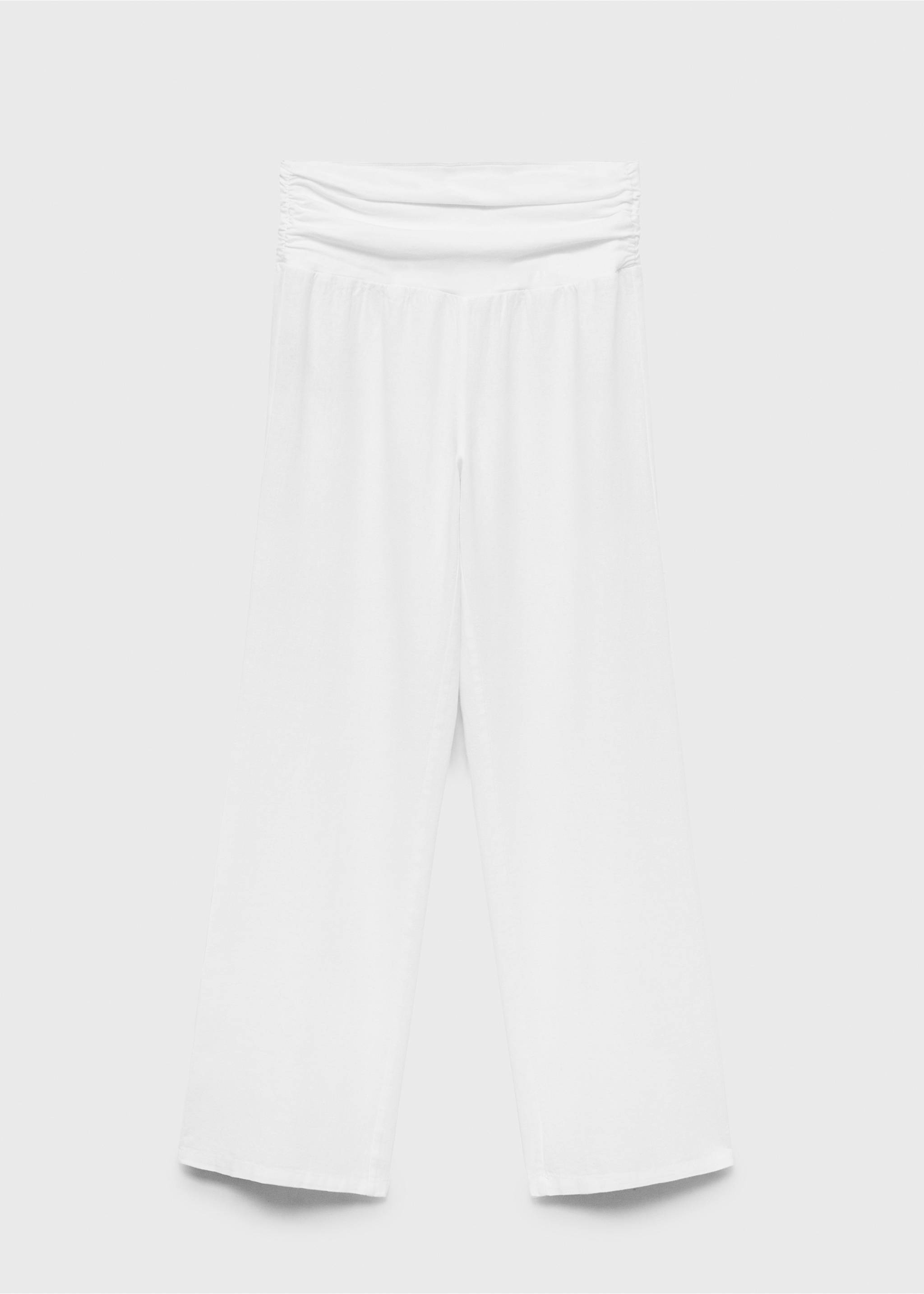 Linen trousers with draped waist - Article without model, White. Ref: 87029207-00.