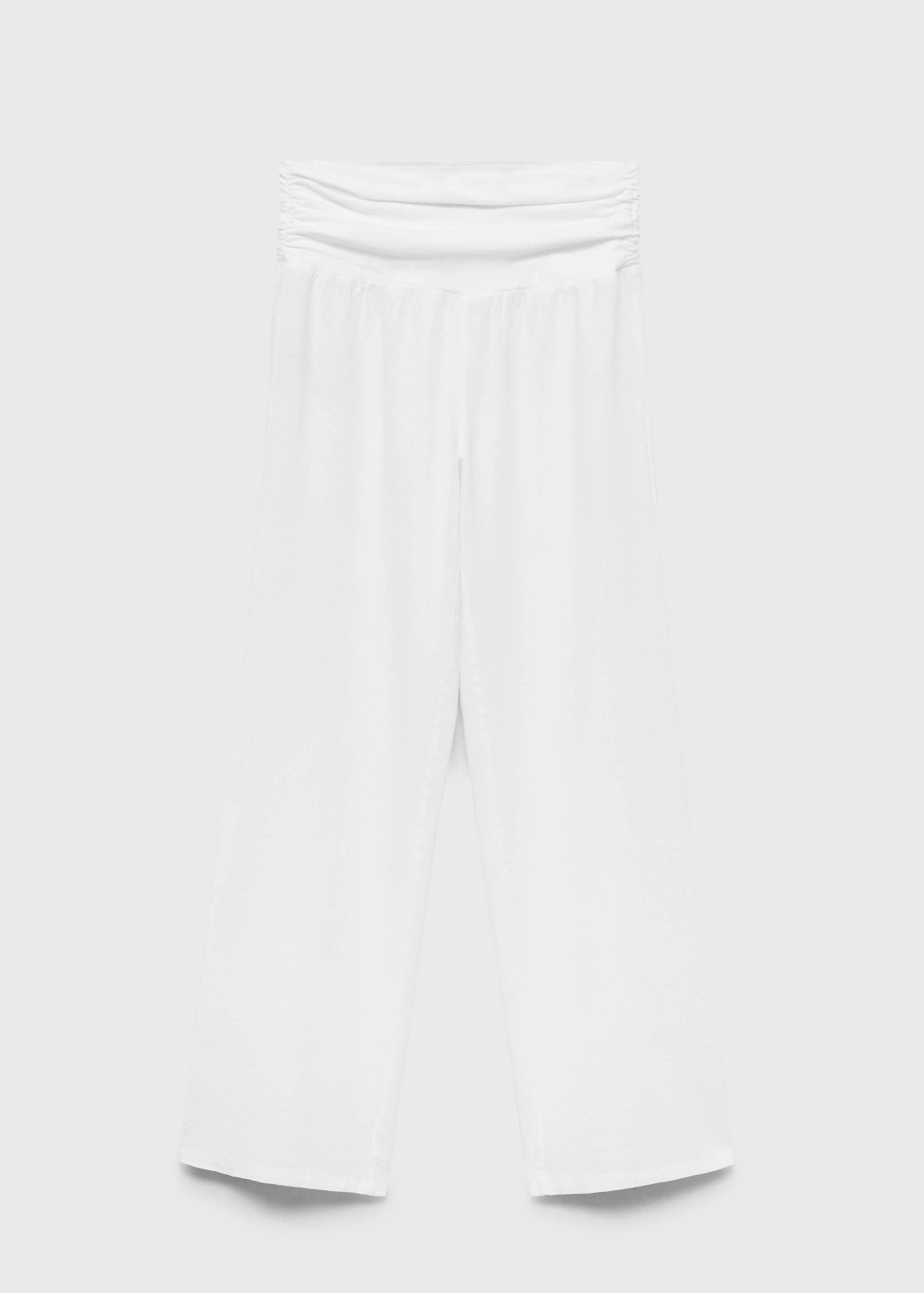 Linen trousers with draped waist - Article without model