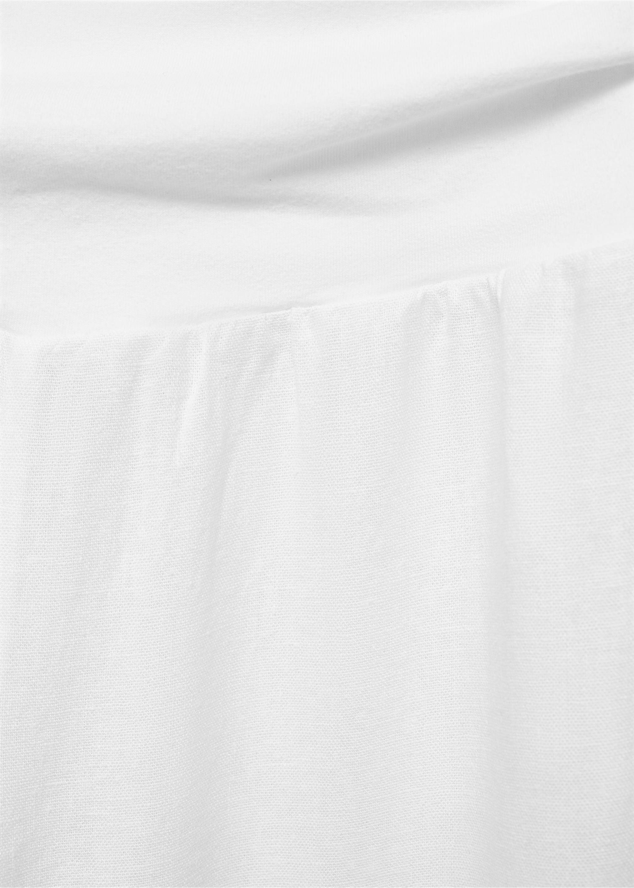 Linen trousers with draped waist - Details of the article 8, White. Ref: 87029207-00.