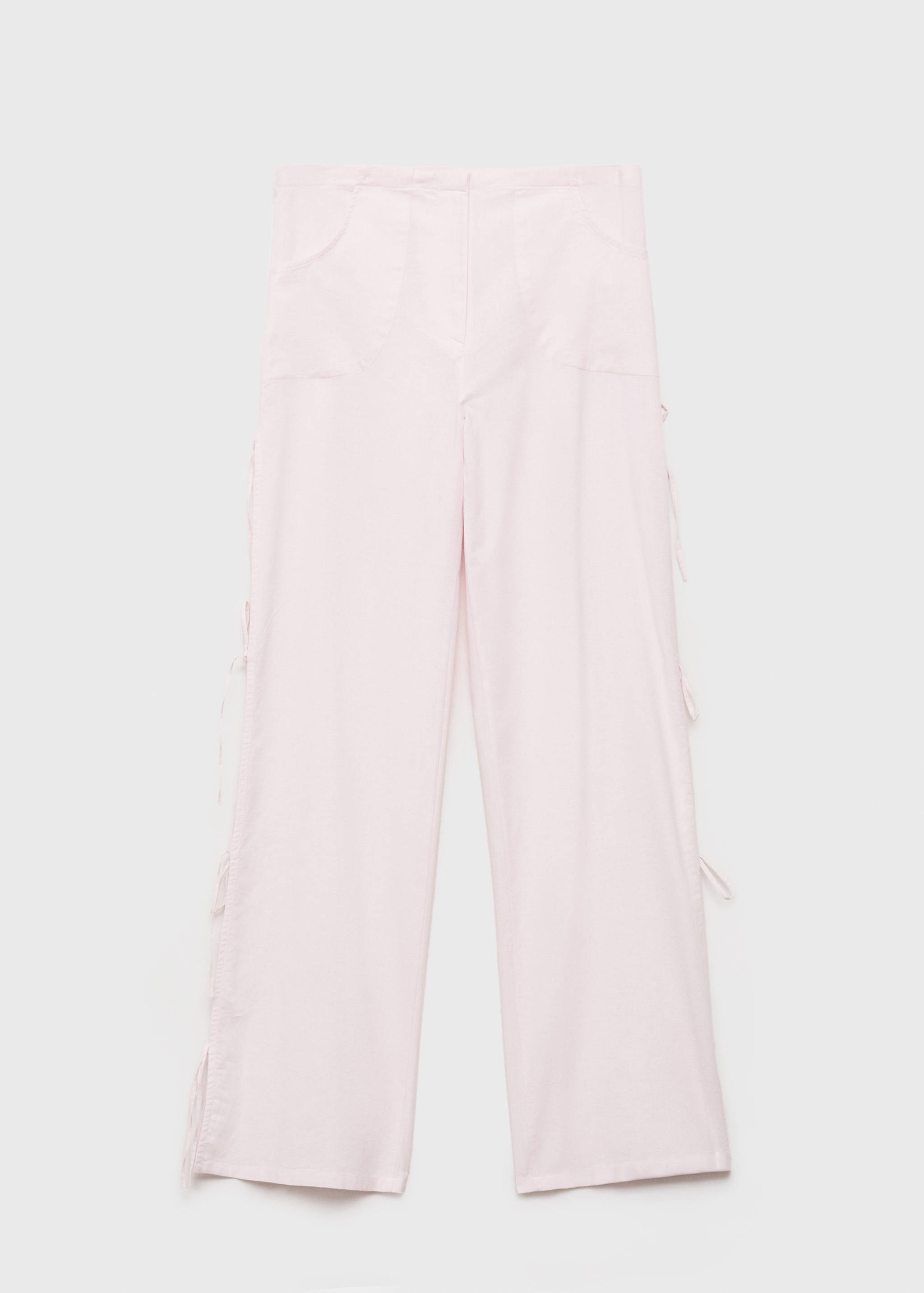 Rechte broek met splitten en strikken - Artikel zonder model