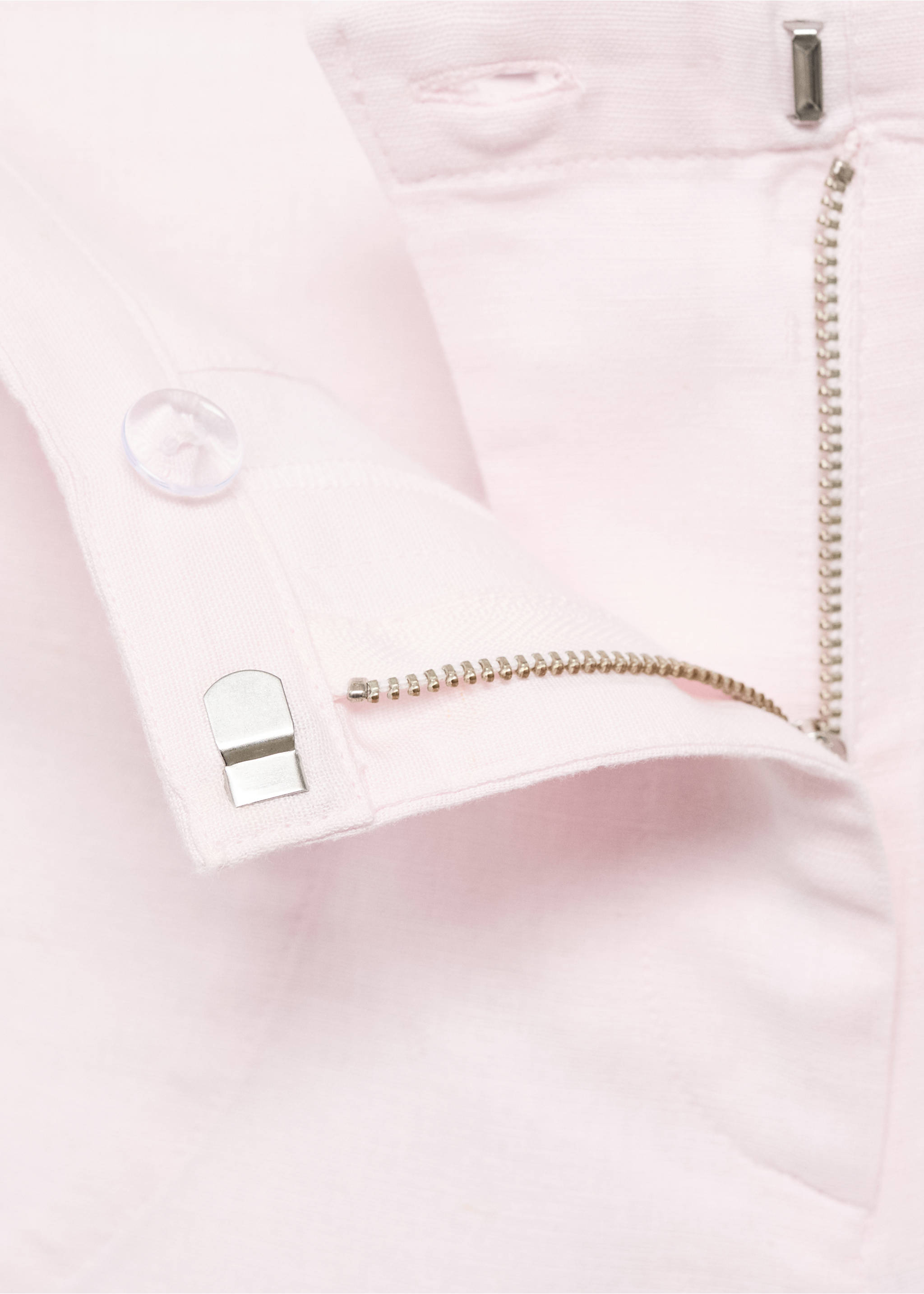 Straight pants with slits and bows - Details of the article 8, Pastel Pink. Ref: 87029208-00.