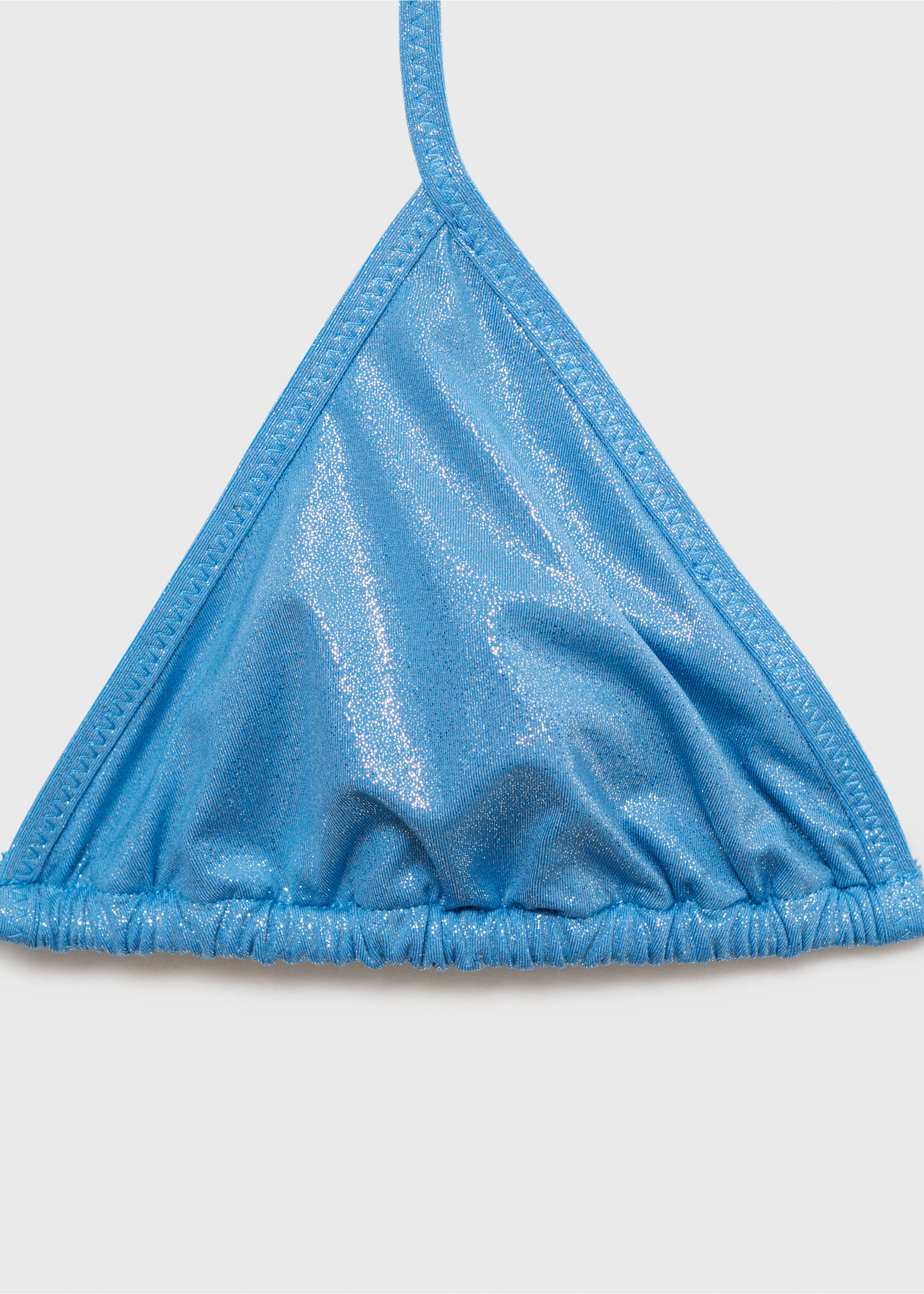 Top bikini triangular acabado brillante - Detalle del artículo 8, Azul celeste. Ref: 87029209-00.