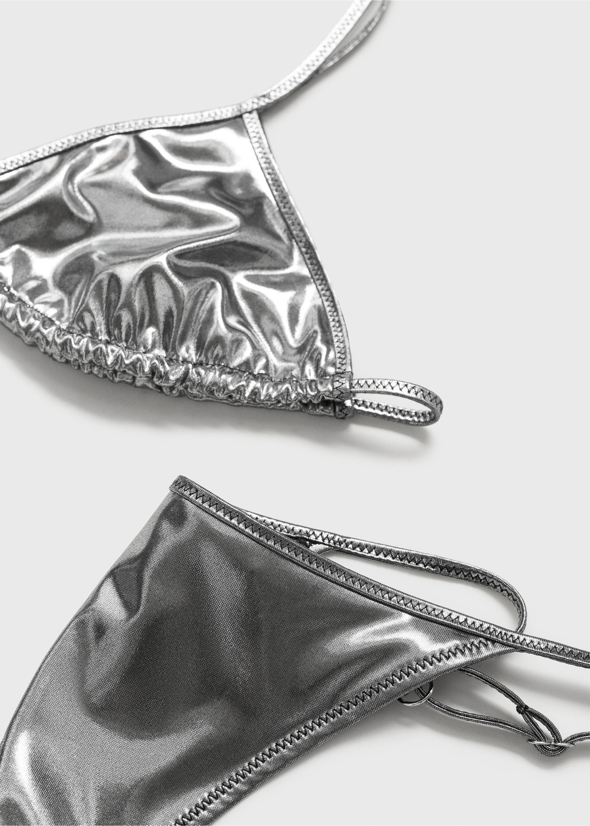 Braguita bikini efecto metalizado - Detalle del artículo 0, Plata. Ref: 87029210-00.