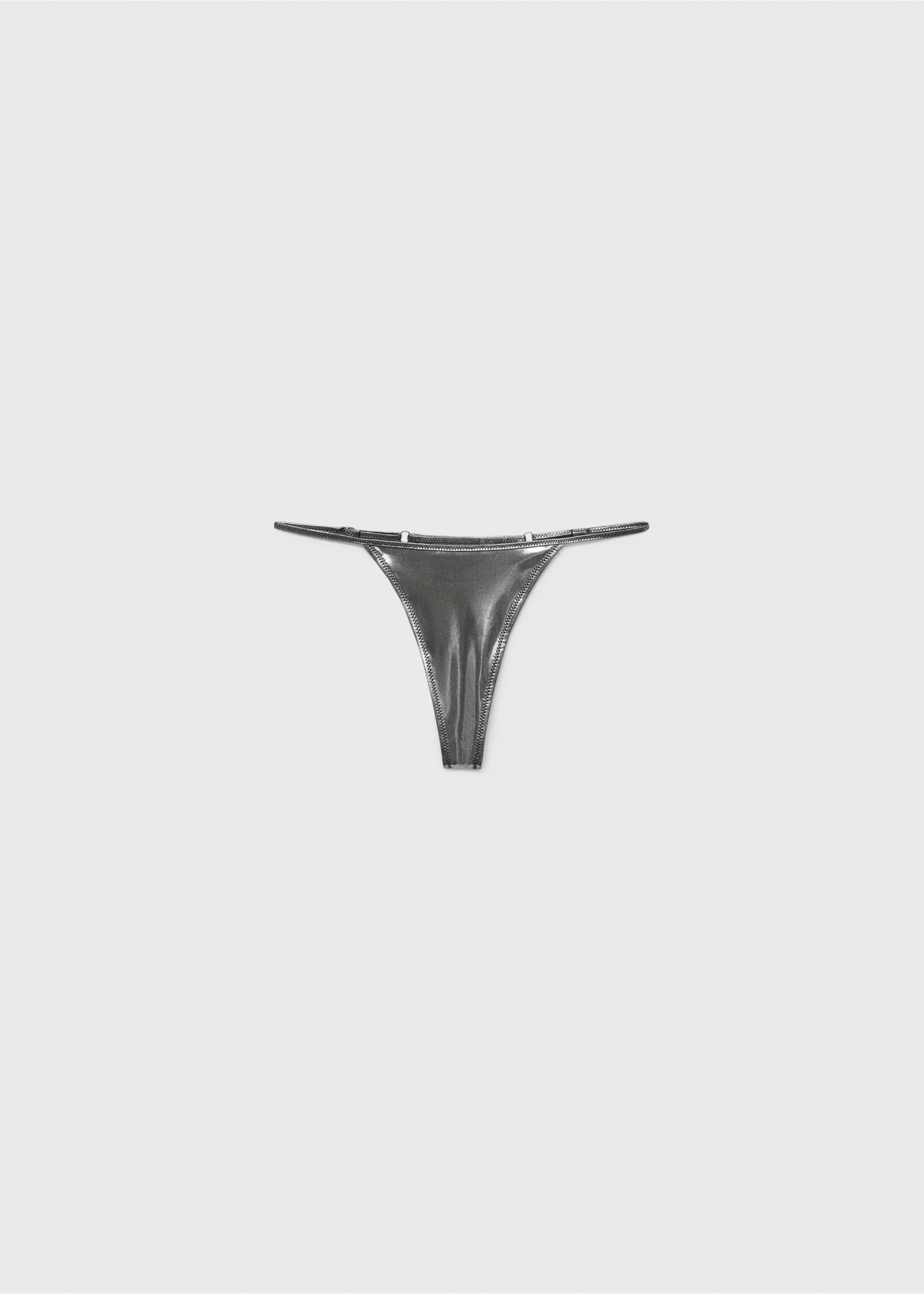 Metallic-effect bikini bottoms - Article without model, Silver. Ref: 87029210-00.