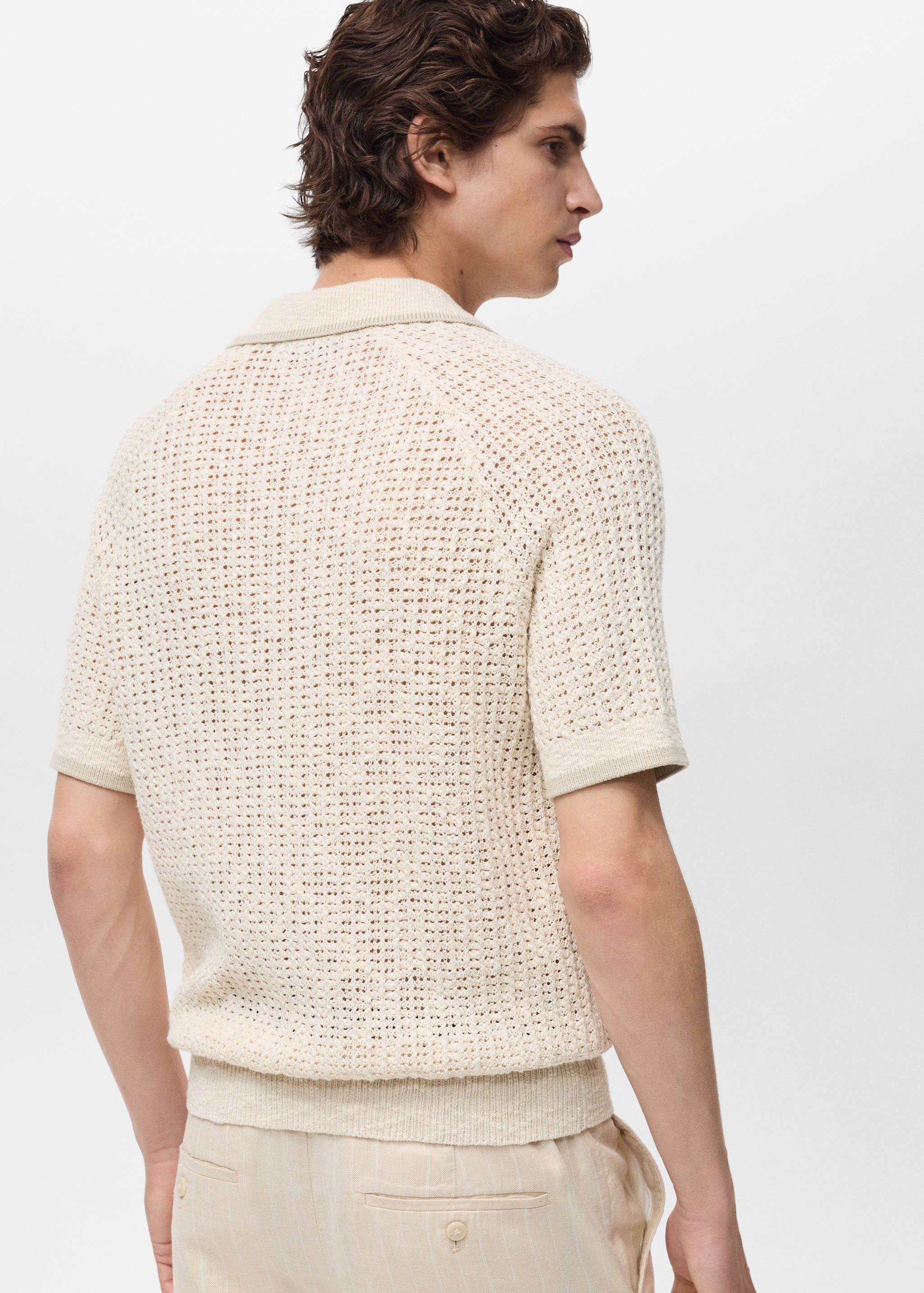 Polo maglia traforata cotone - Retro dell'articolo