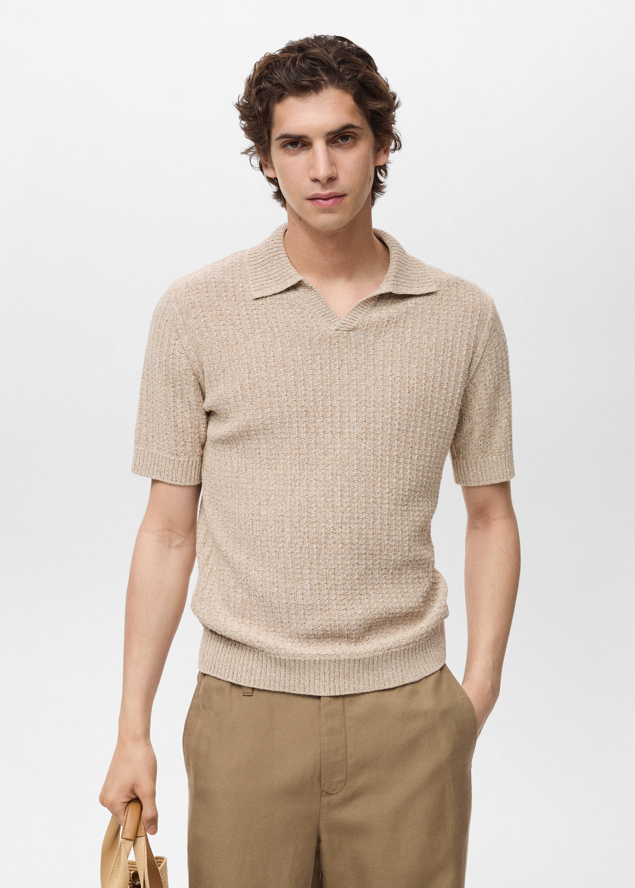 Polo coton maille structuré - Plan moyen