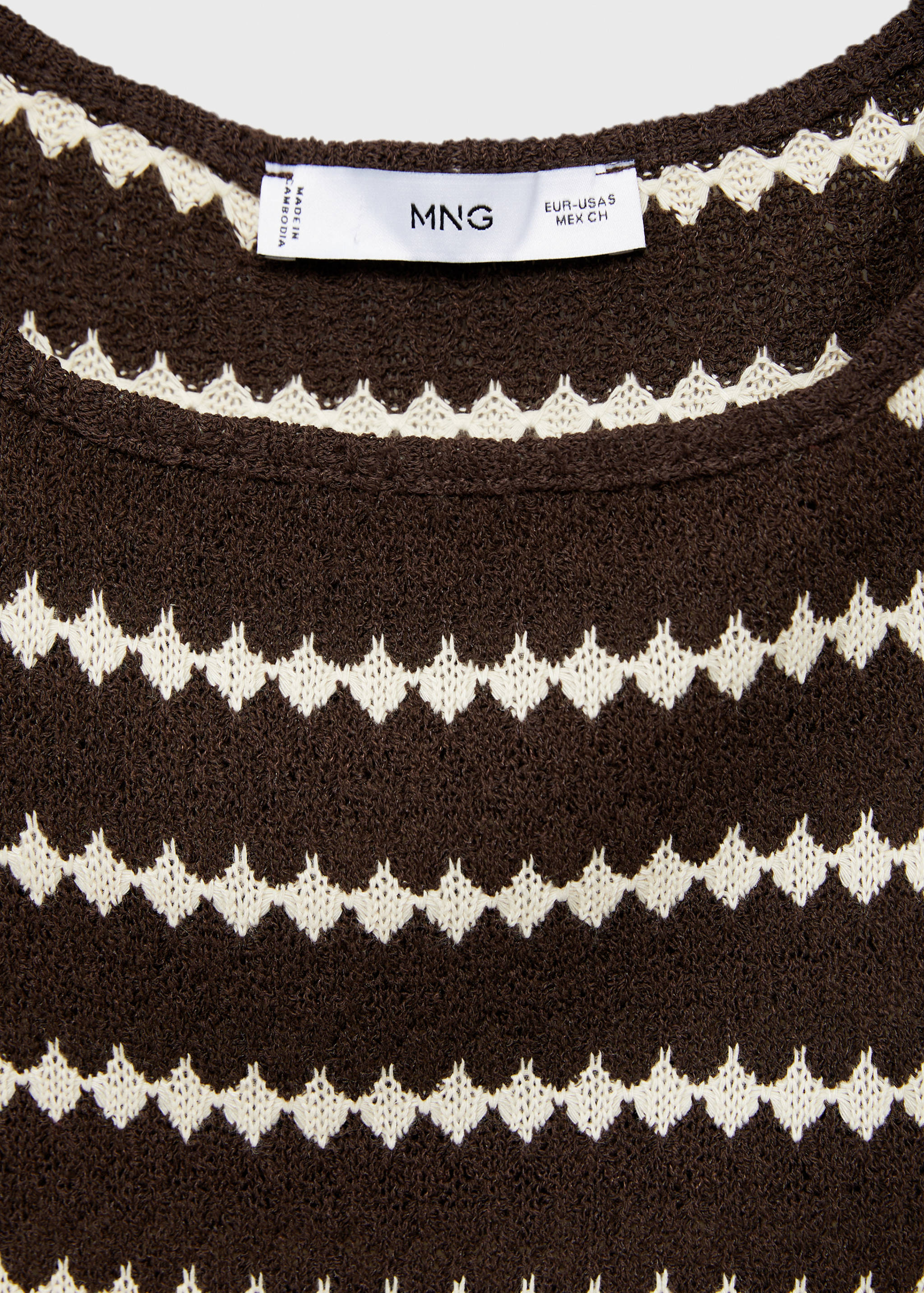 Knitted top with geometric print - Details of the article 8