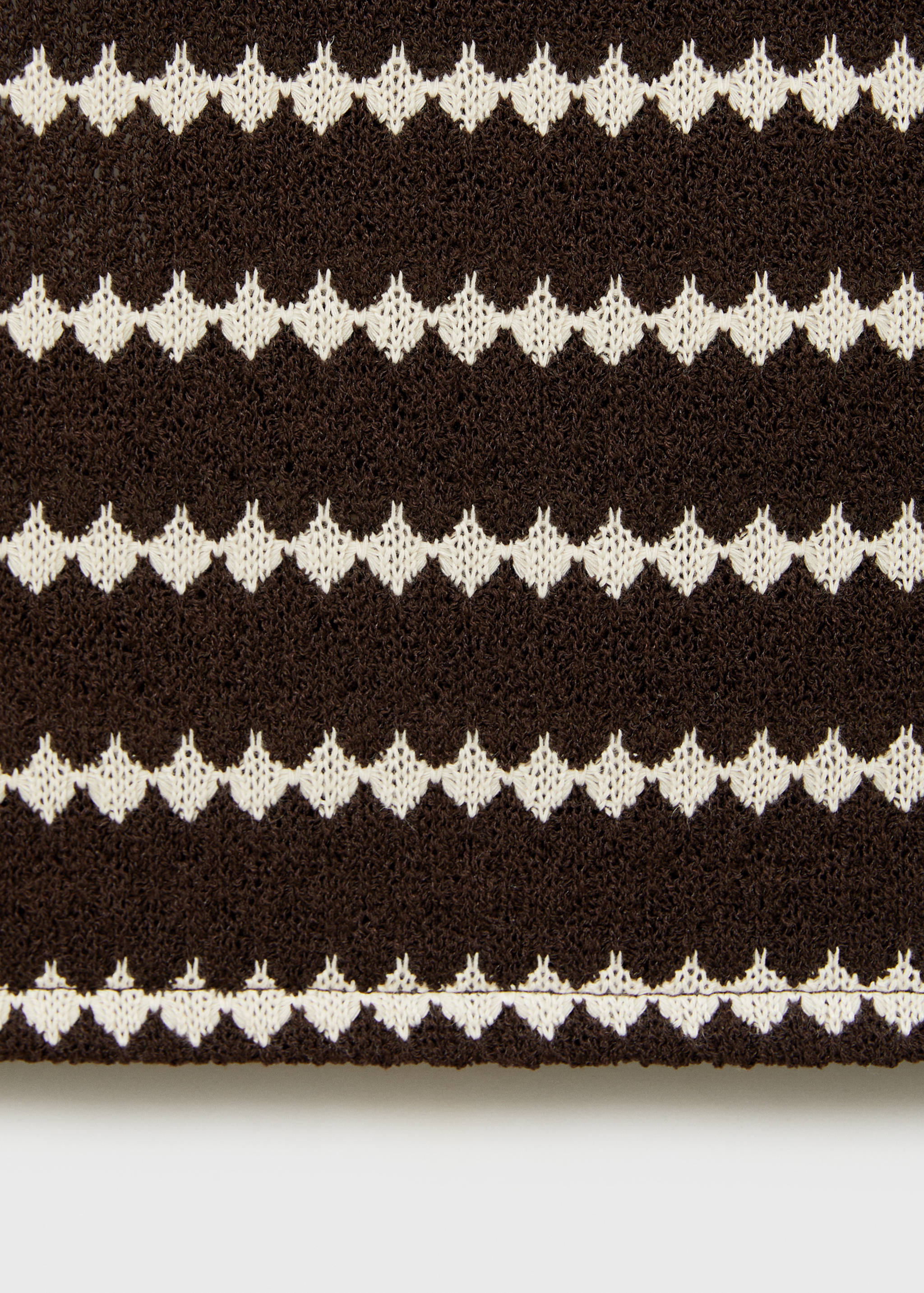 Knitted top with geometric print - Details of the article 0