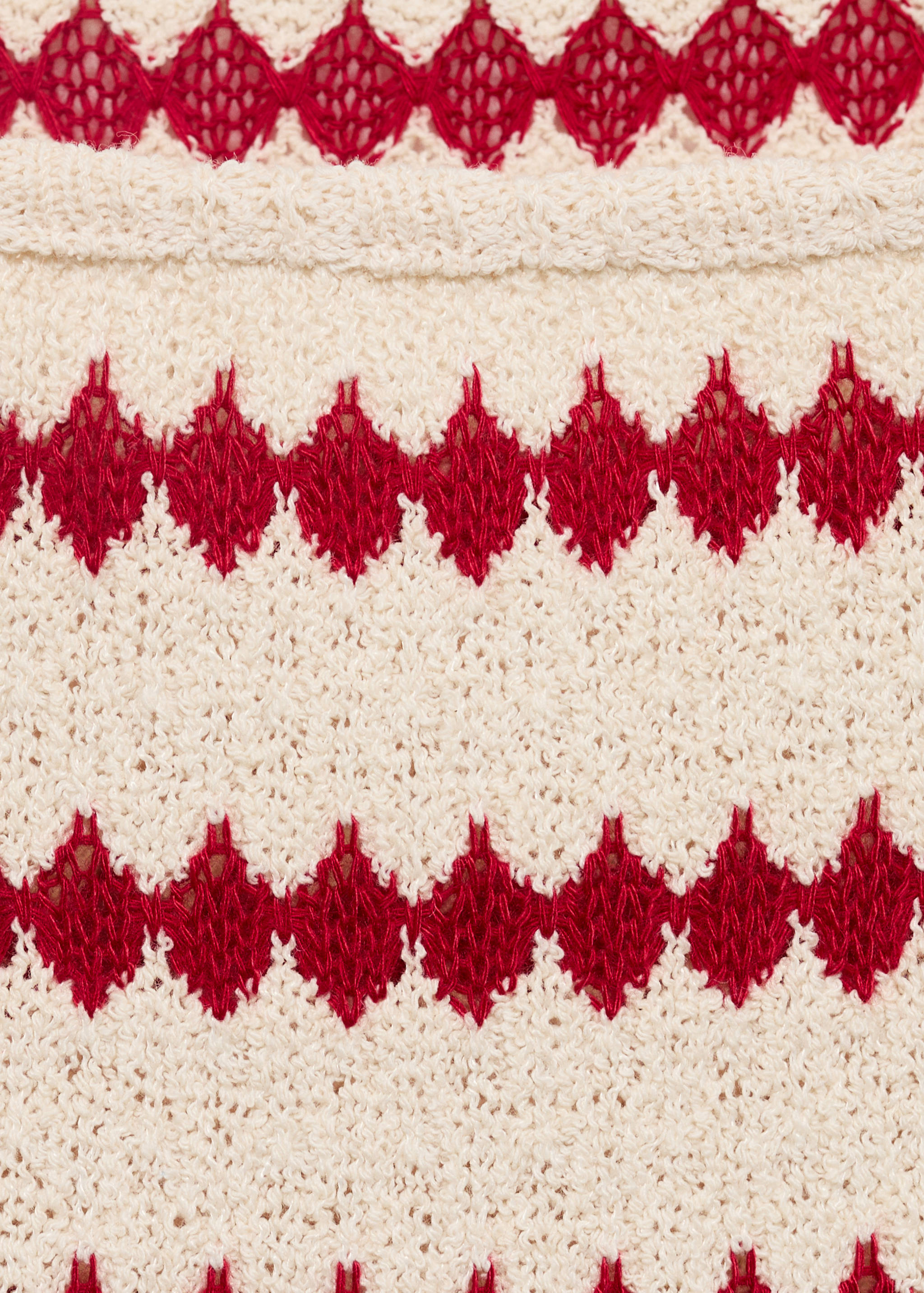 Knitted top with geometric print - Details of the article 0