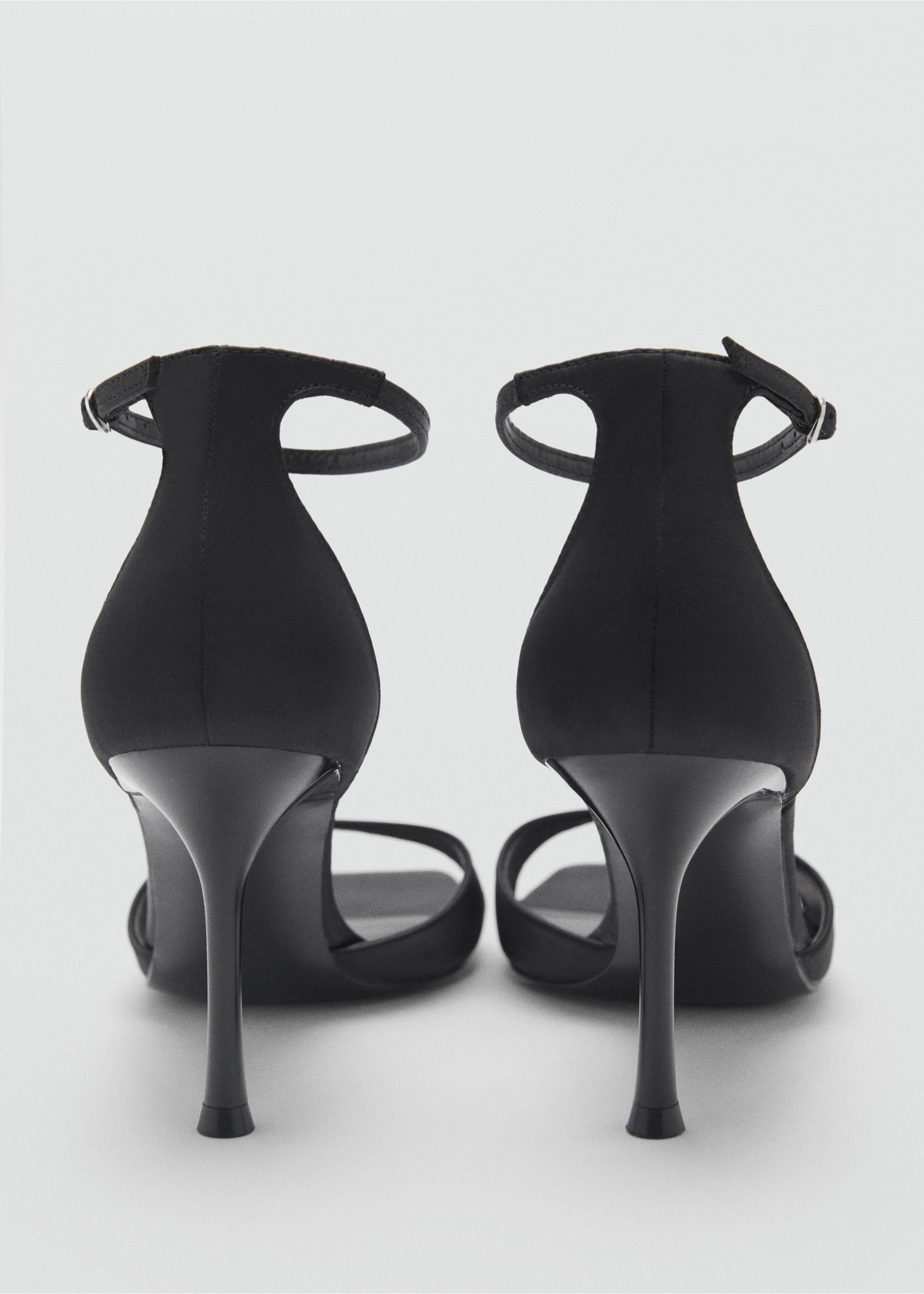 Strappy heeled sandals - Details of the article 1, Black. Ref: 87030250-00.