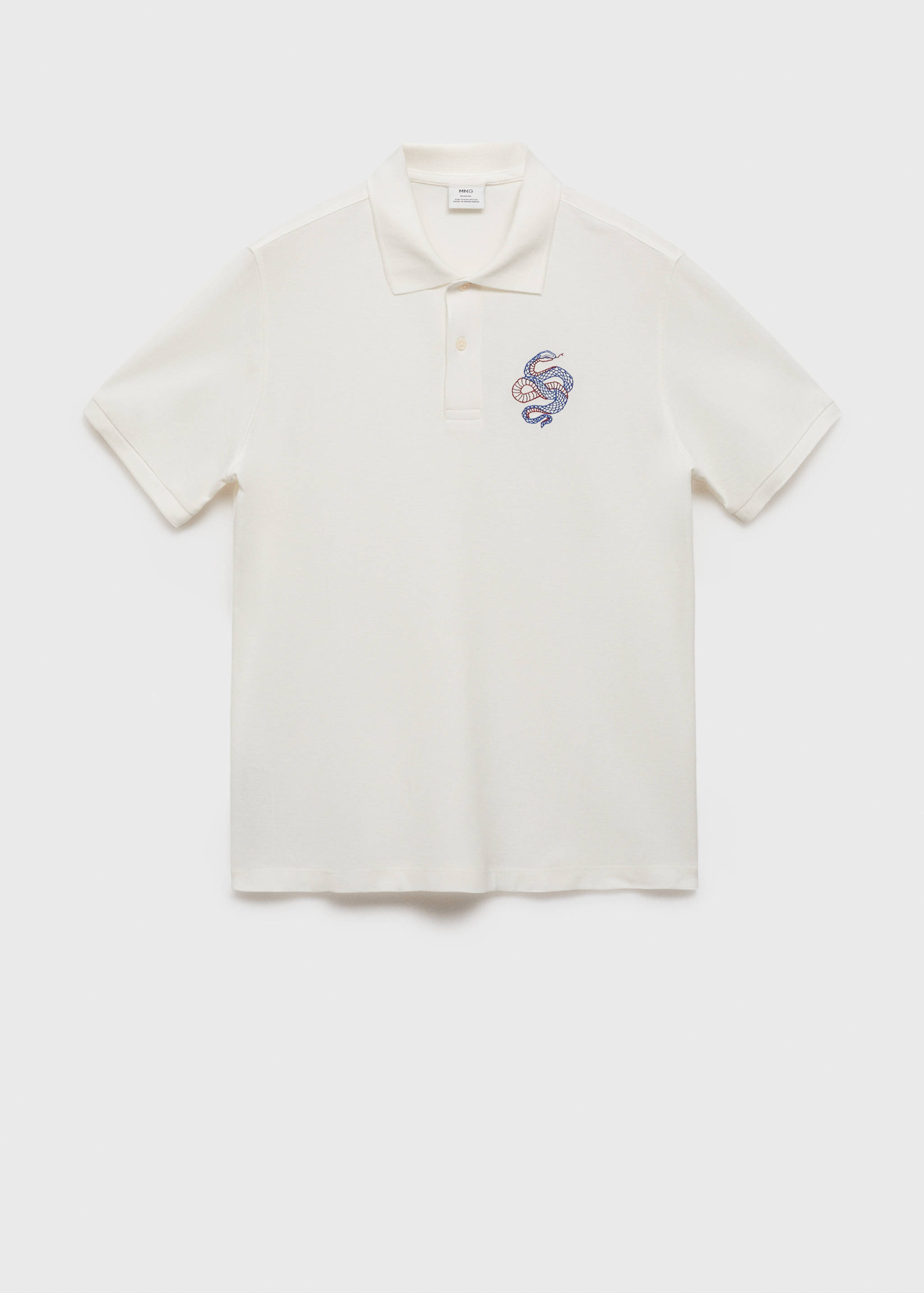 100% cotton polo shirt with embroidered graphic on the chest - Article without model