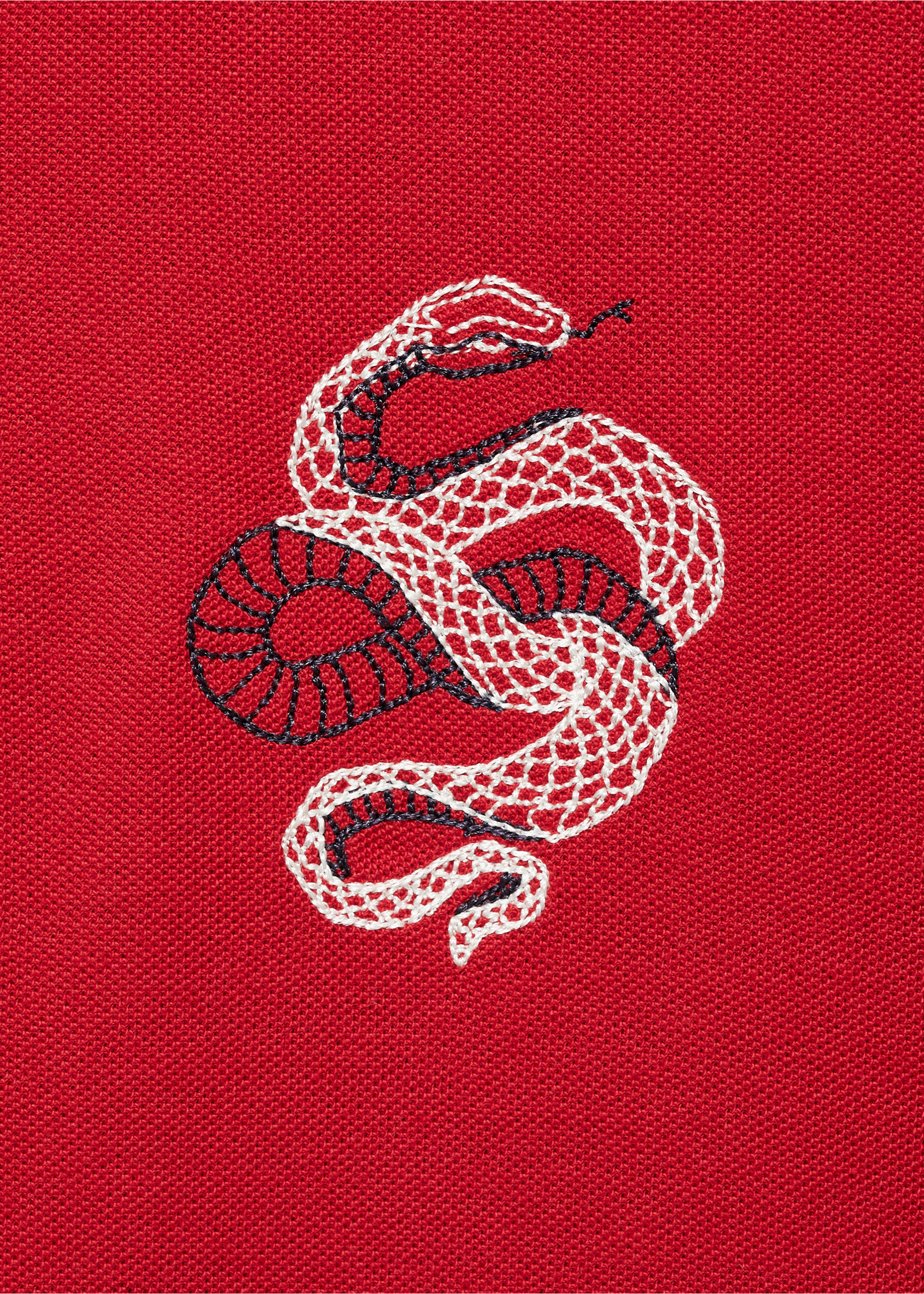 100% cotton polo shirt with embroidered graphic on the chest - Details of the article 0, Red. Ref: 87030251-00.