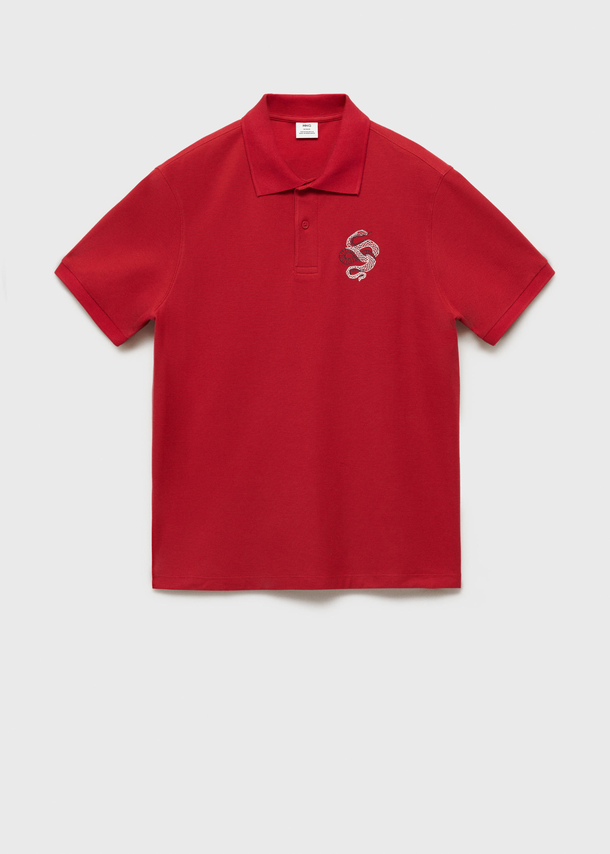 100% cotton polo shirt with embroidered graphic on the chest - Article without model