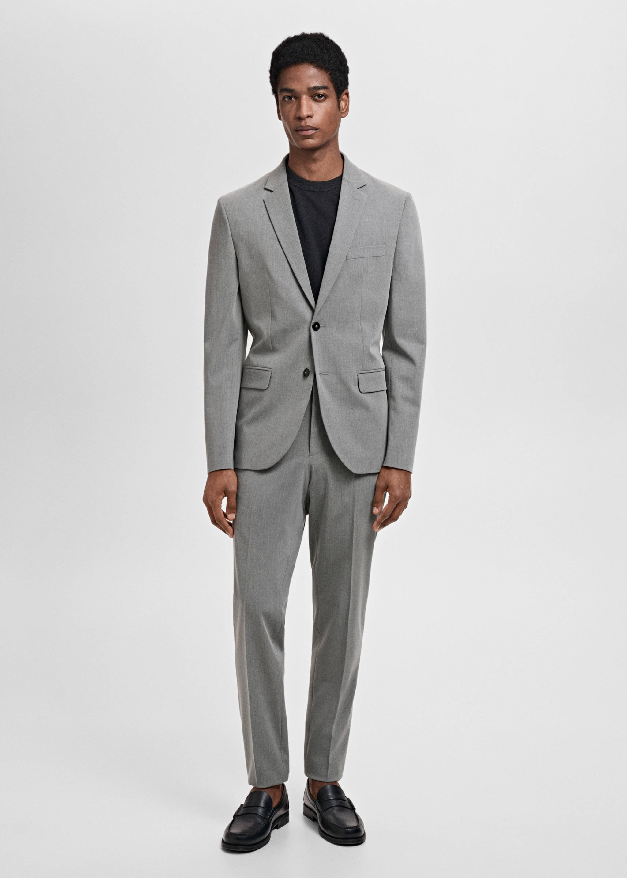 Super slim-fit suit jacket in stretch fabric - General plane