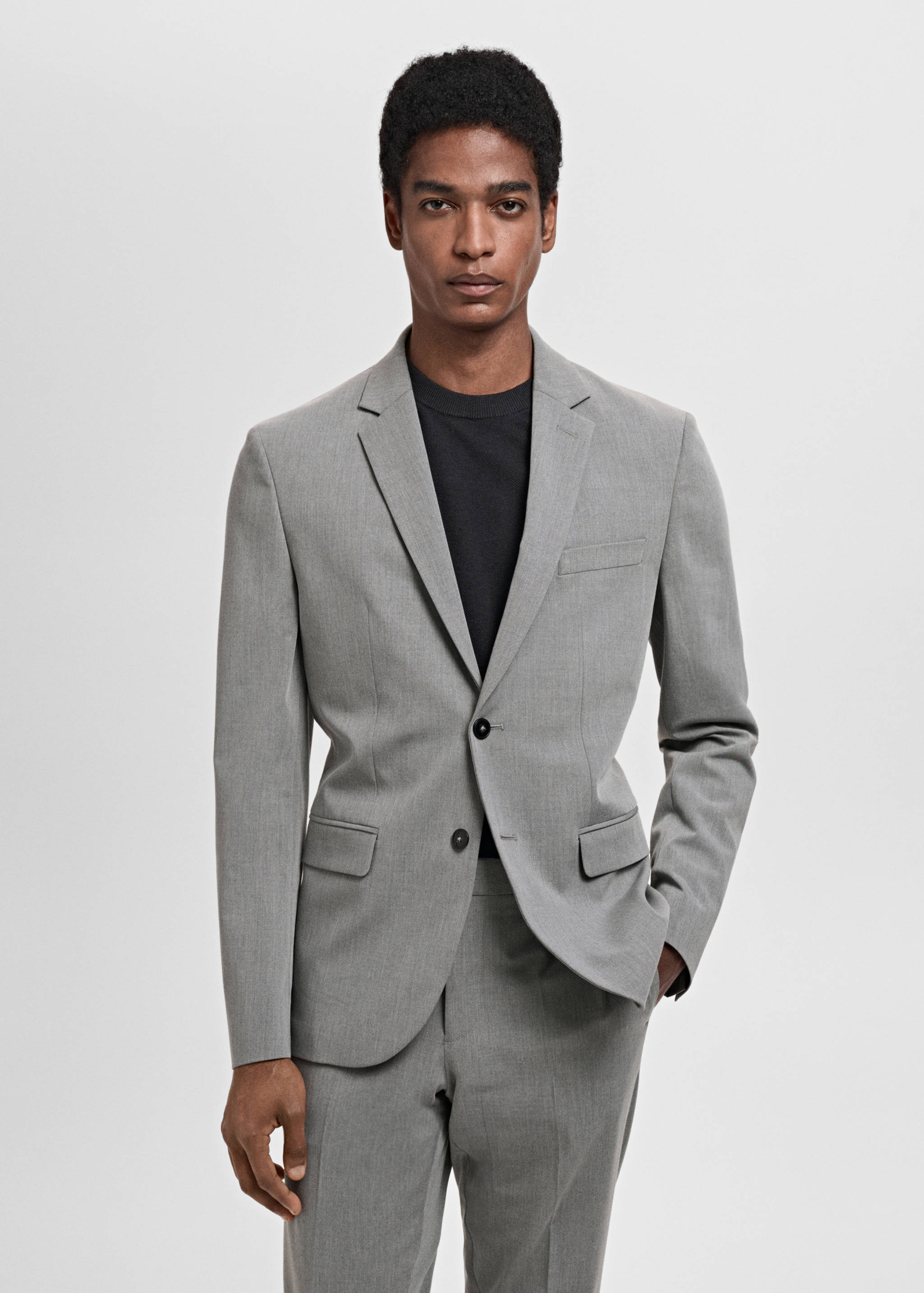 Super slim-fit suit jacket in stretch fabric - Medium plane
