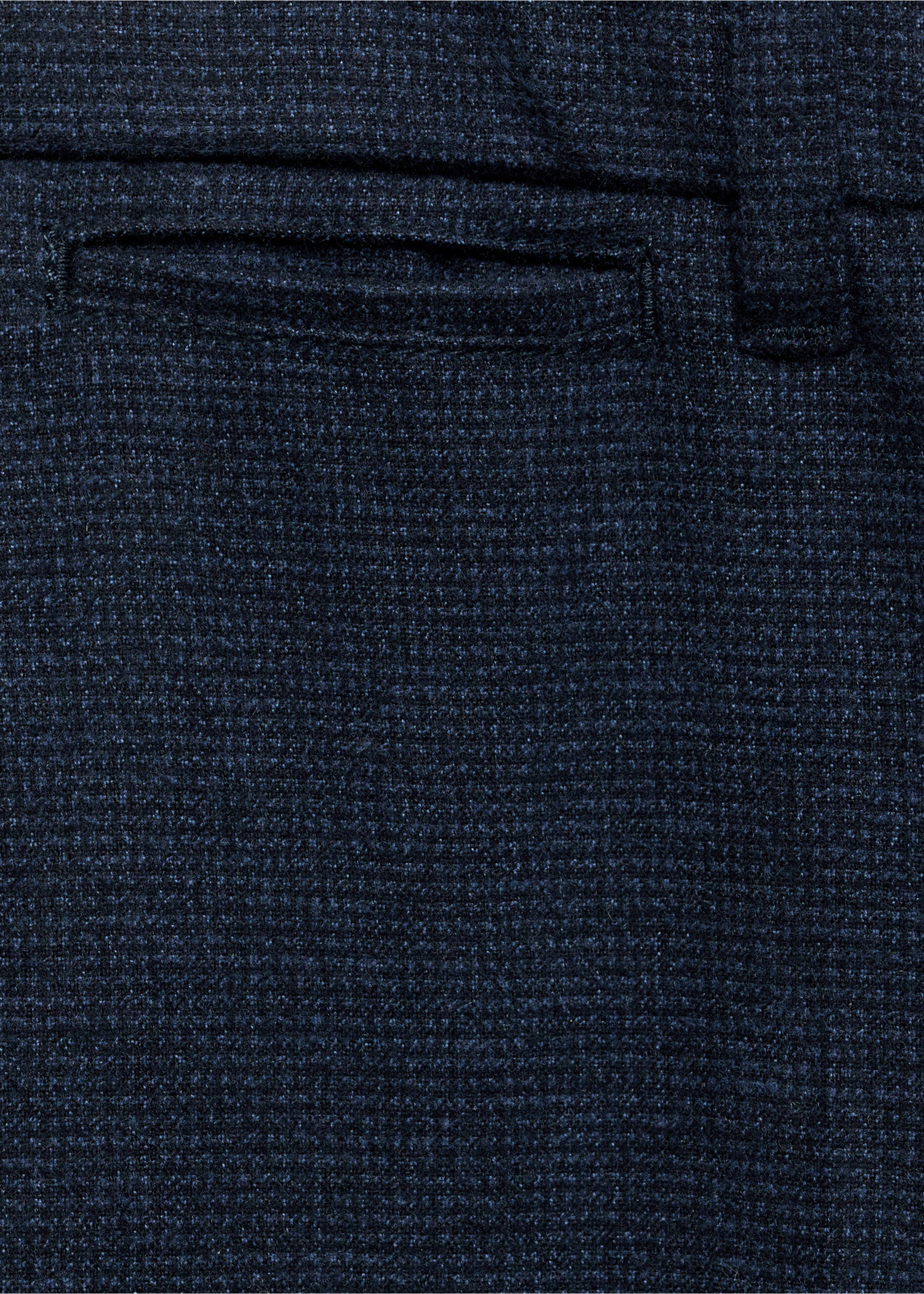 Flanellhose mit Mikro-Fischgrätmuster - Detail des Artikels 8, Indigoblau. Ref: 87030254-00.